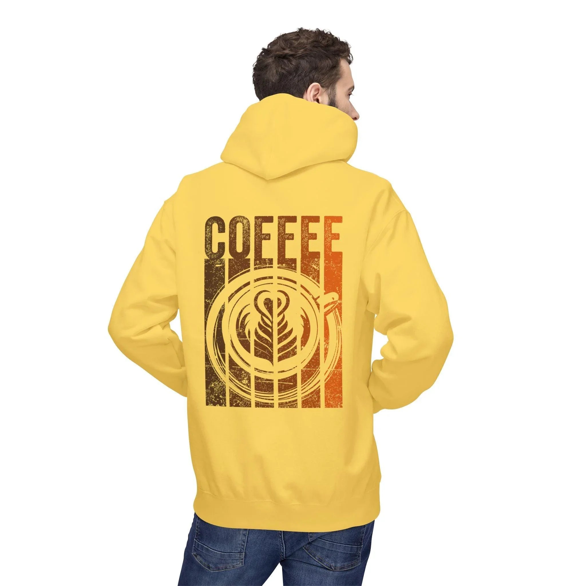 Chic Designer Coffee Fleece Pullover Hoodie for Ultimate Comfort