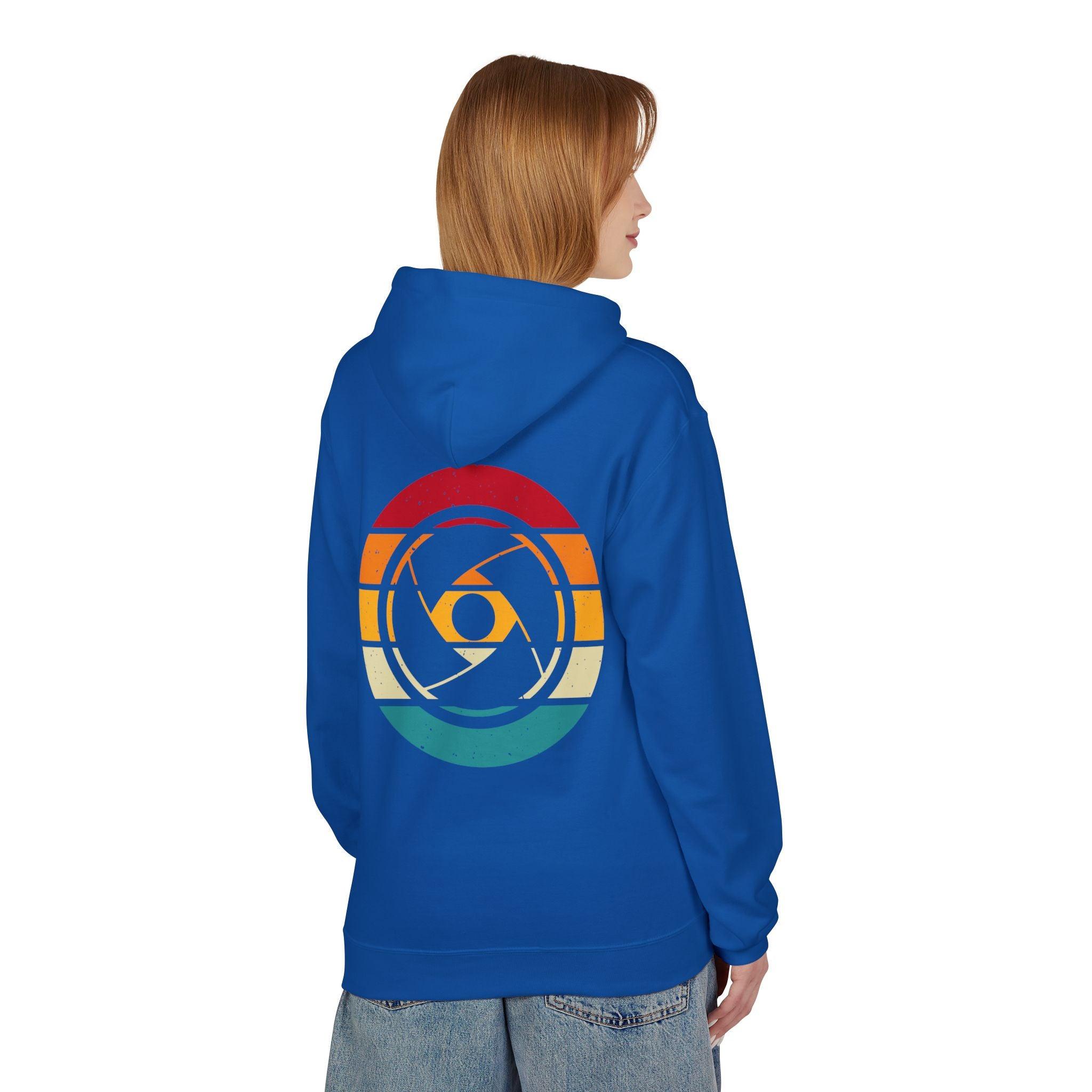 Cozy Photographer's Hoodie with Retro Aperture Design for Creative Souls