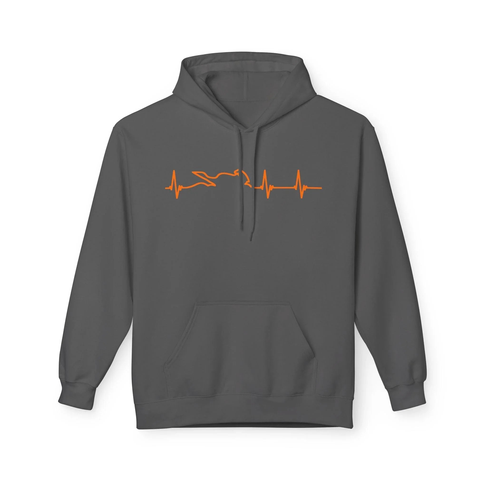 Motorcycle Passion Heartbeat Fleece Pullover Hoodie