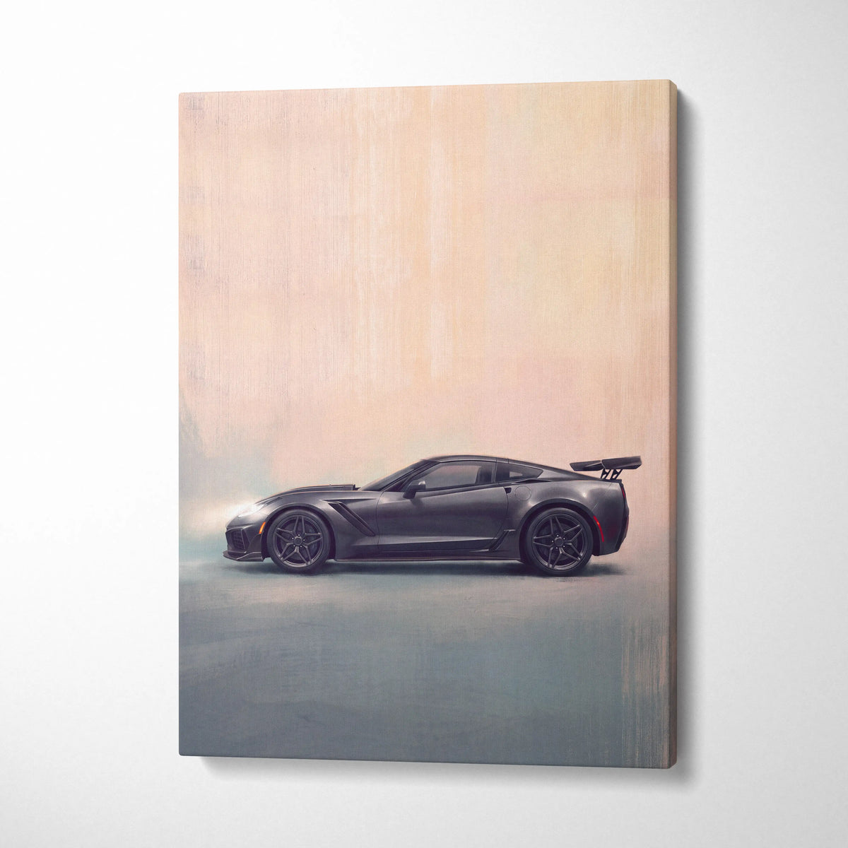Chevrolet Corvette Inspired Automotive Wall Art, Widebody Supercar Canvas Print for Bedroom