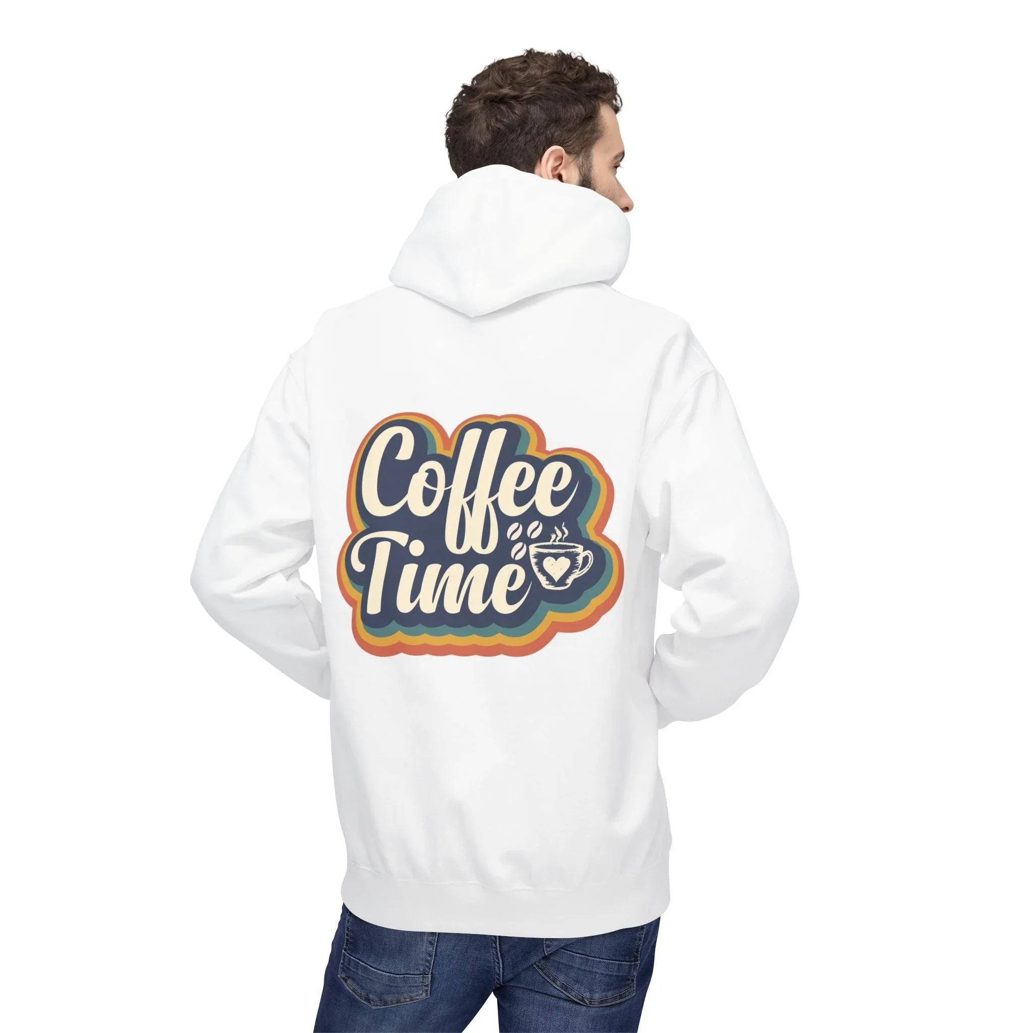Cozy 'Coffee Time' Fleece Hoodie for Trendy Style and Comfort