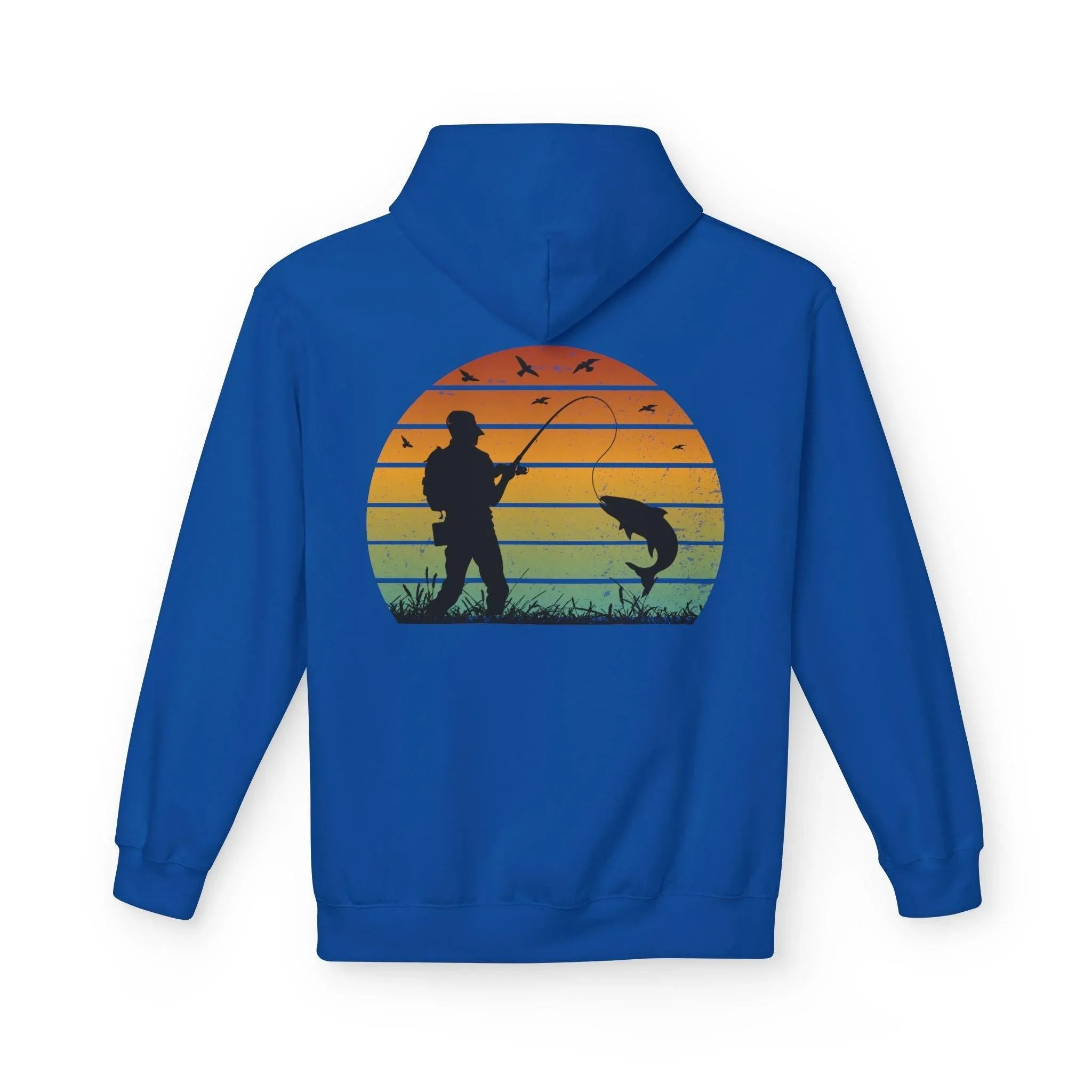 Ultimate Retro Fishing Fleece Hoodie for Comfort and Style