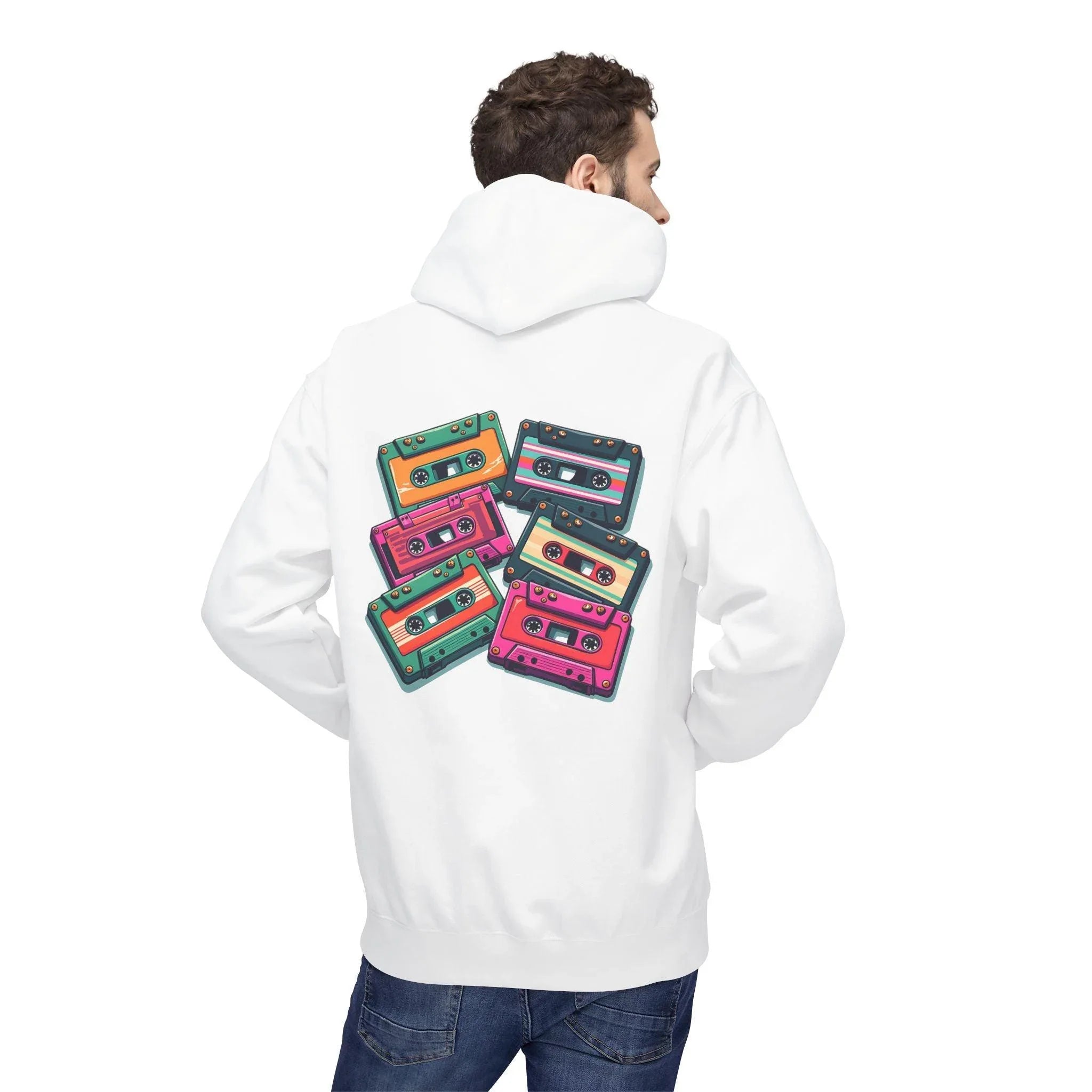 Nostalgic Cassette Tapes Cozy Fleece Hoodie for Ultimate Comfort