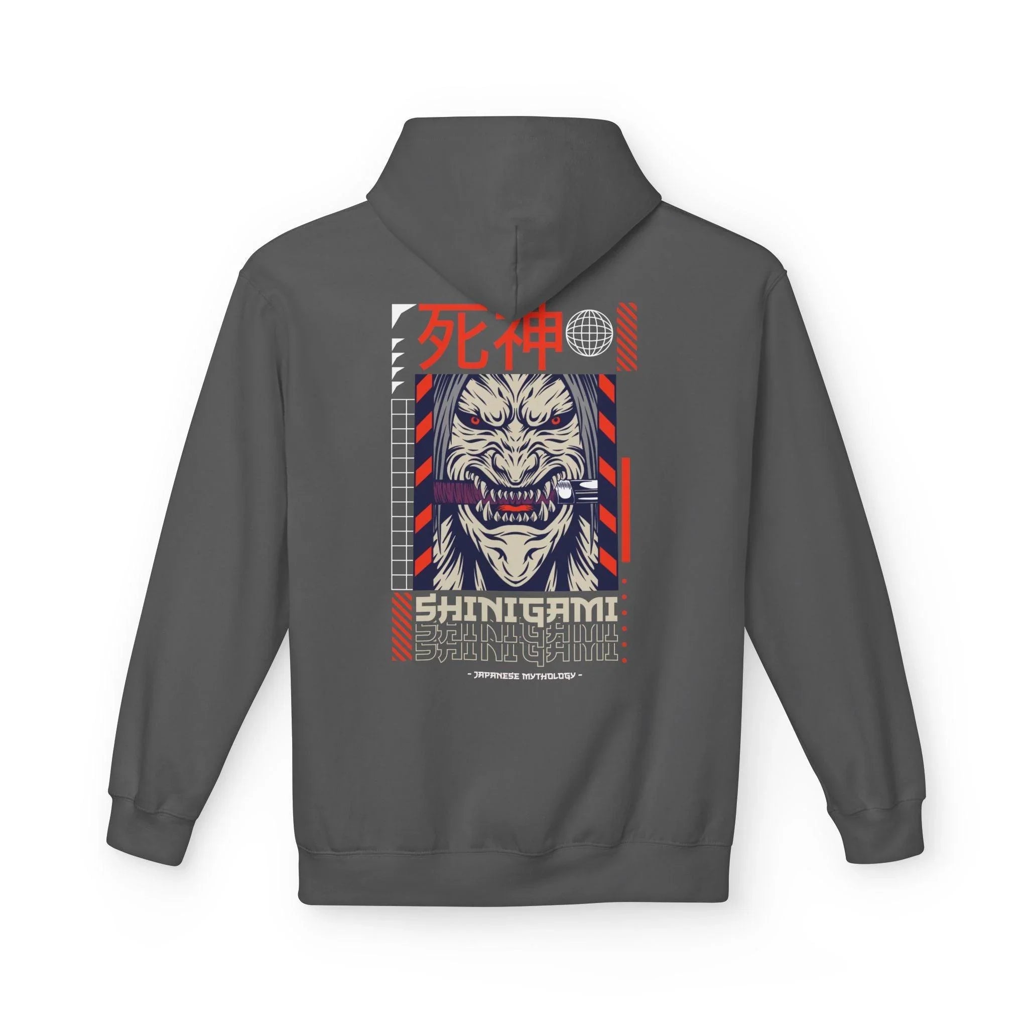 Shinigami-Inspired Japanese Streetwear Fleece Hoodie - Comfort Meets Cultural Style