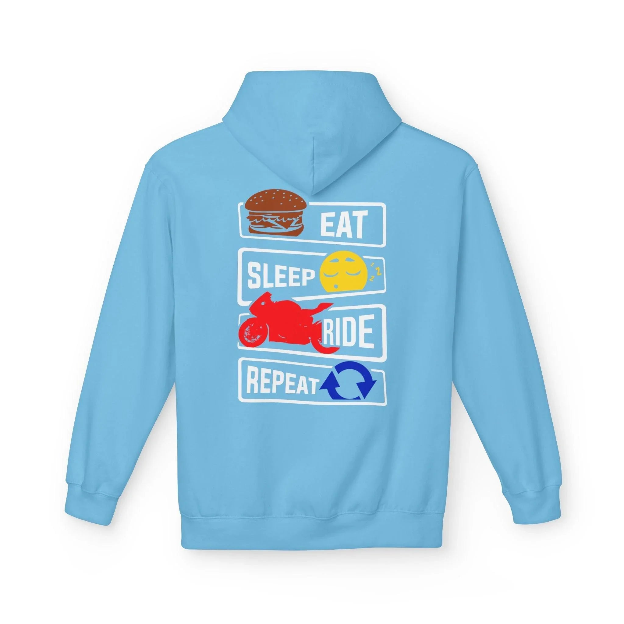 Ride in Style: Eat, Sleep, Repeat Premium Fleece Hoodie