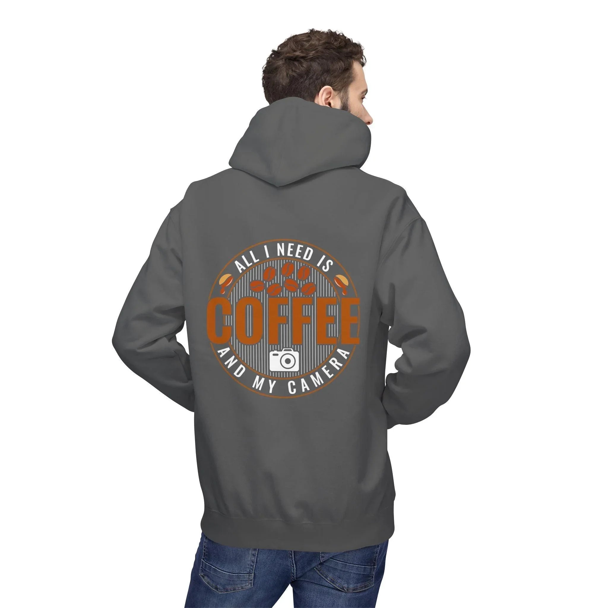 Cozy Photographer's Dream: 'All I Need is My Coffee' Fleece Hoodie