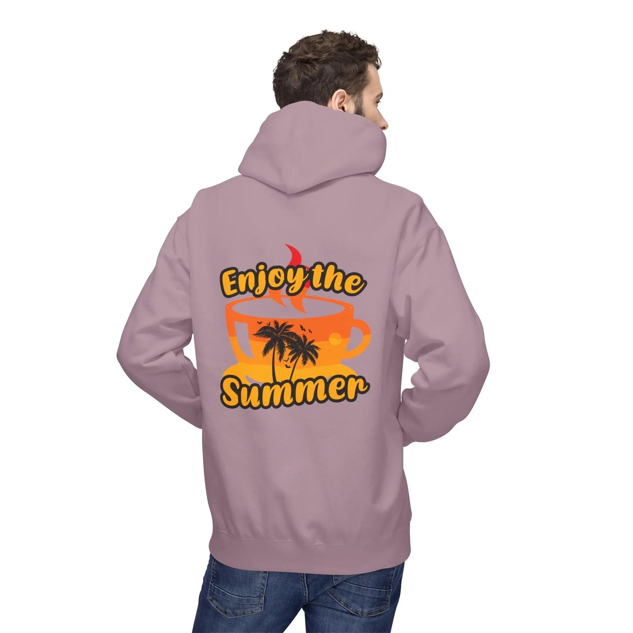 Cozy "Summer Vibes" Coffee Fleece Hoodie for Ultimate Comfort and Style