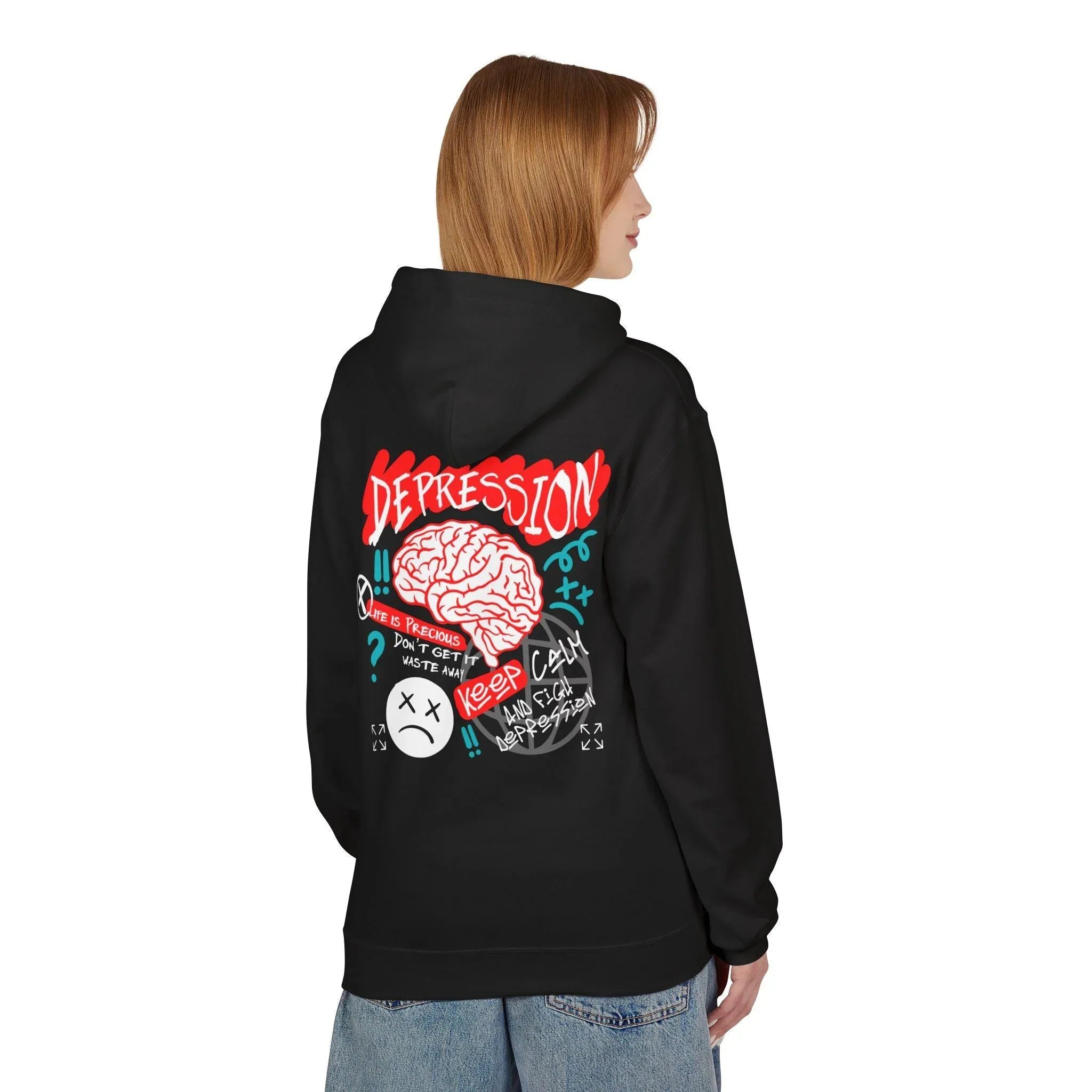 Empower Your Style: Fight Depression Fleece Hoodie for Ultimate Comfort