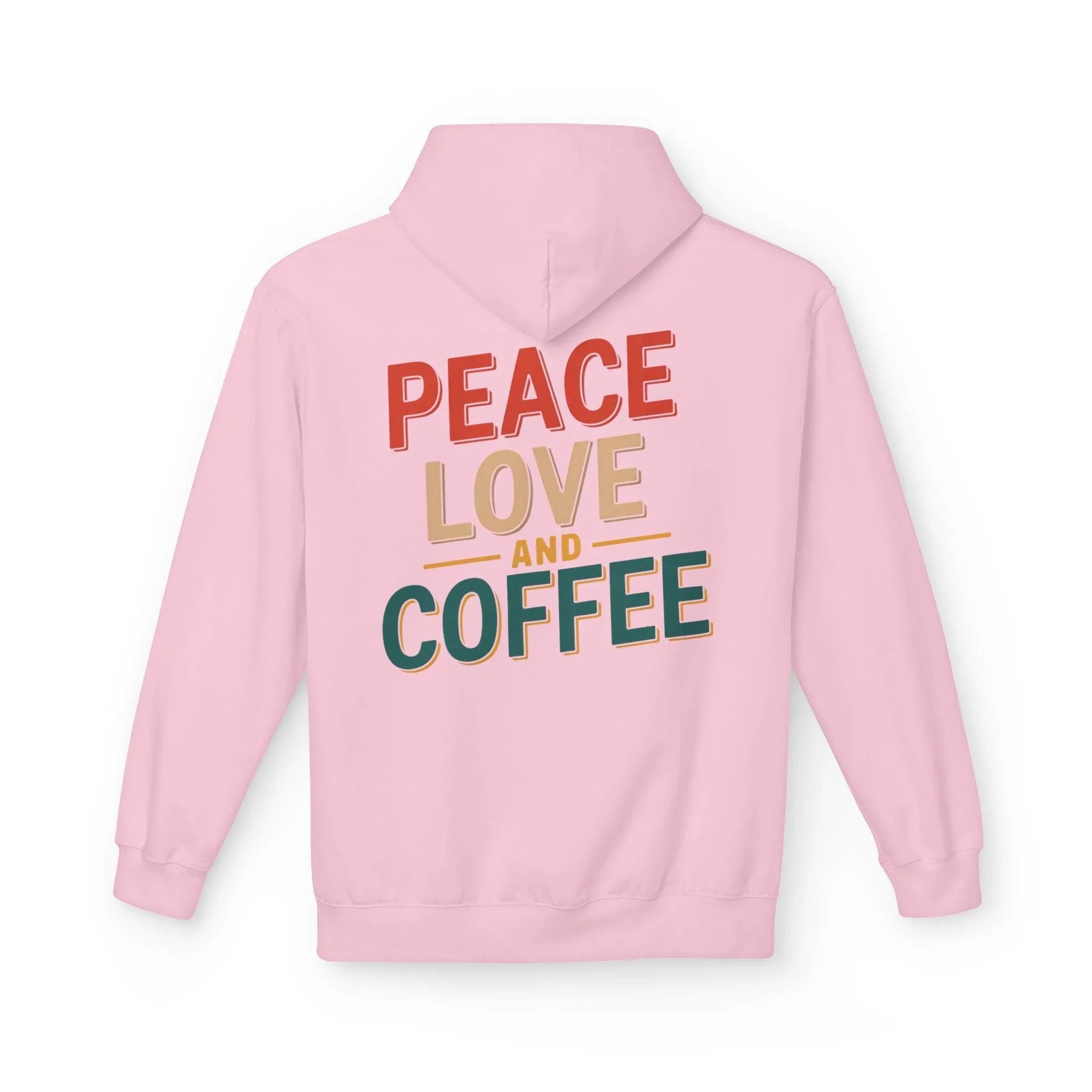 Cozy Coffee Vibes: Ultimate Peace, Love & Comfort Fleece Hoodie