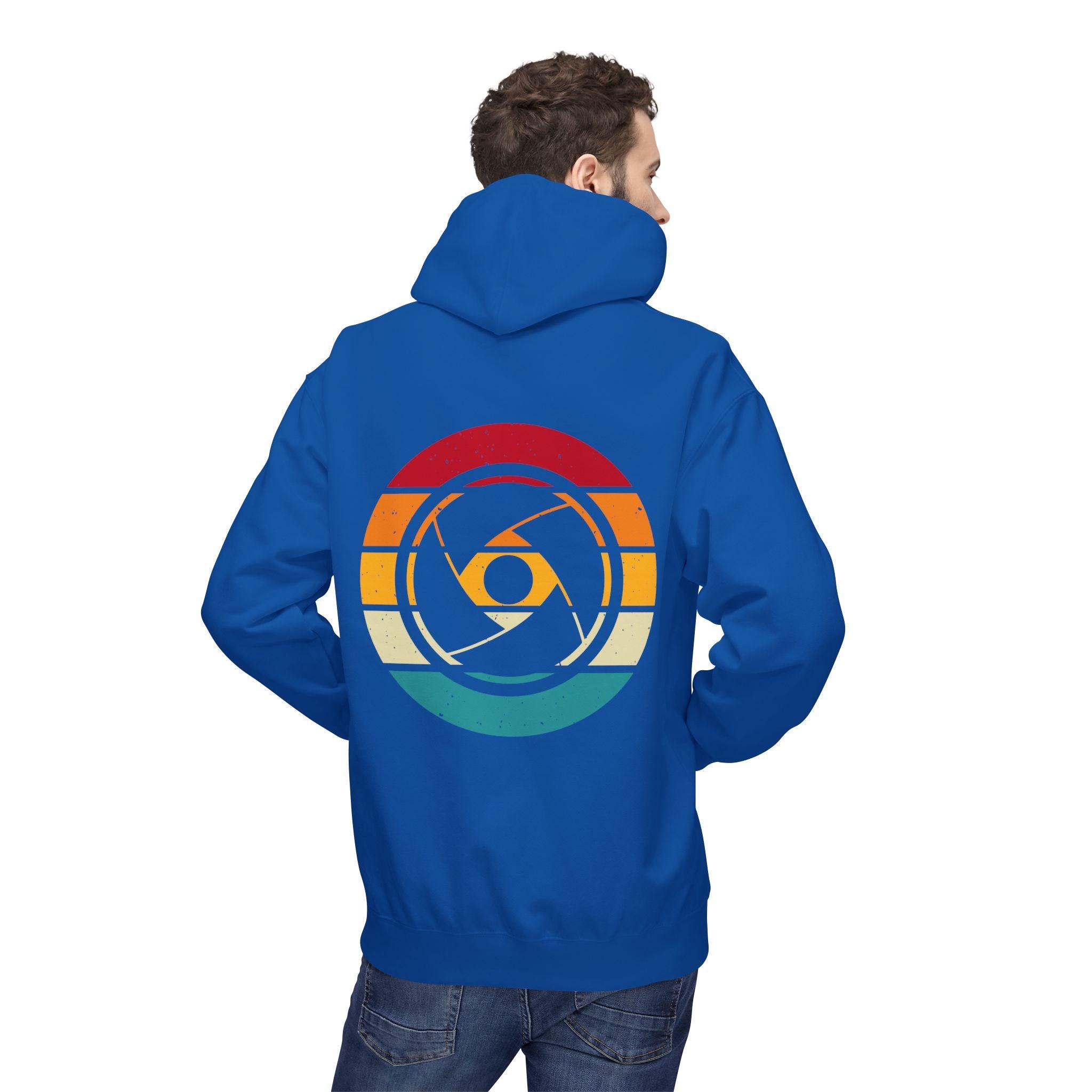 Cozy Photographer's Hoodie with Retro Aperture Design for Creative Souls