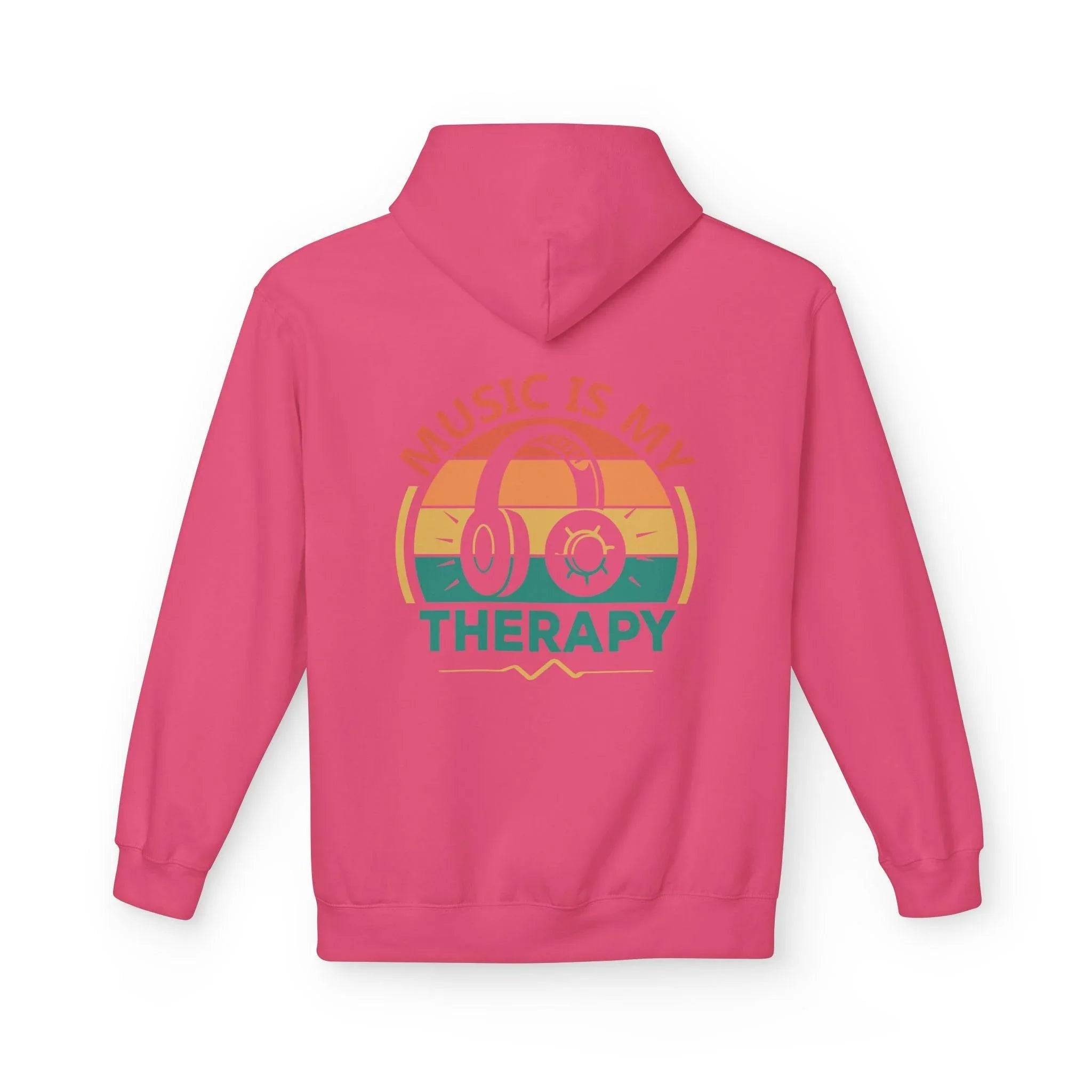 Cozy "Music Is My Therapy" Fleece Hoodie for Ultimate Comfort and Style