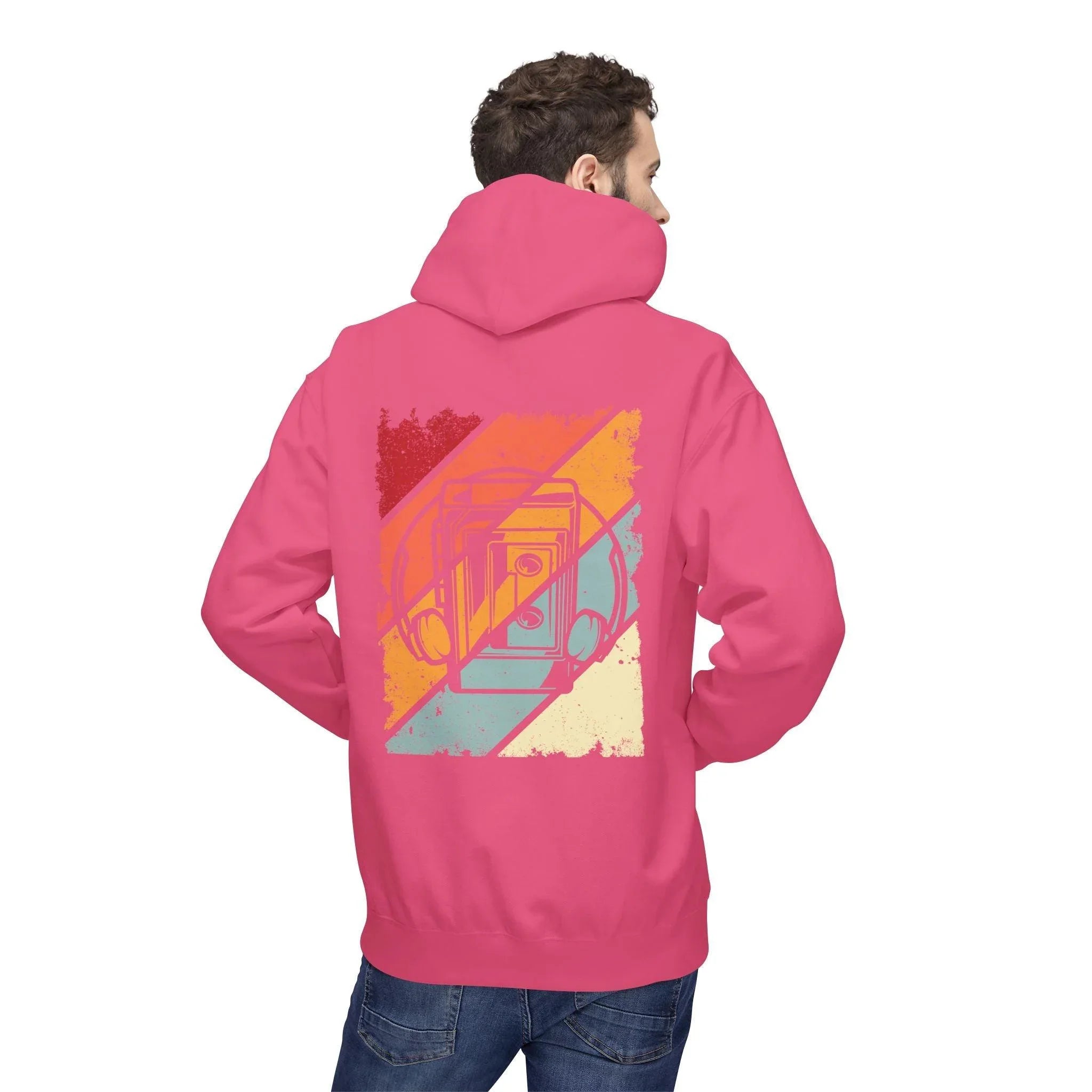 Cozy Vintage Walkman Fleece Hoodie - Stylish Comfort for Cold Days