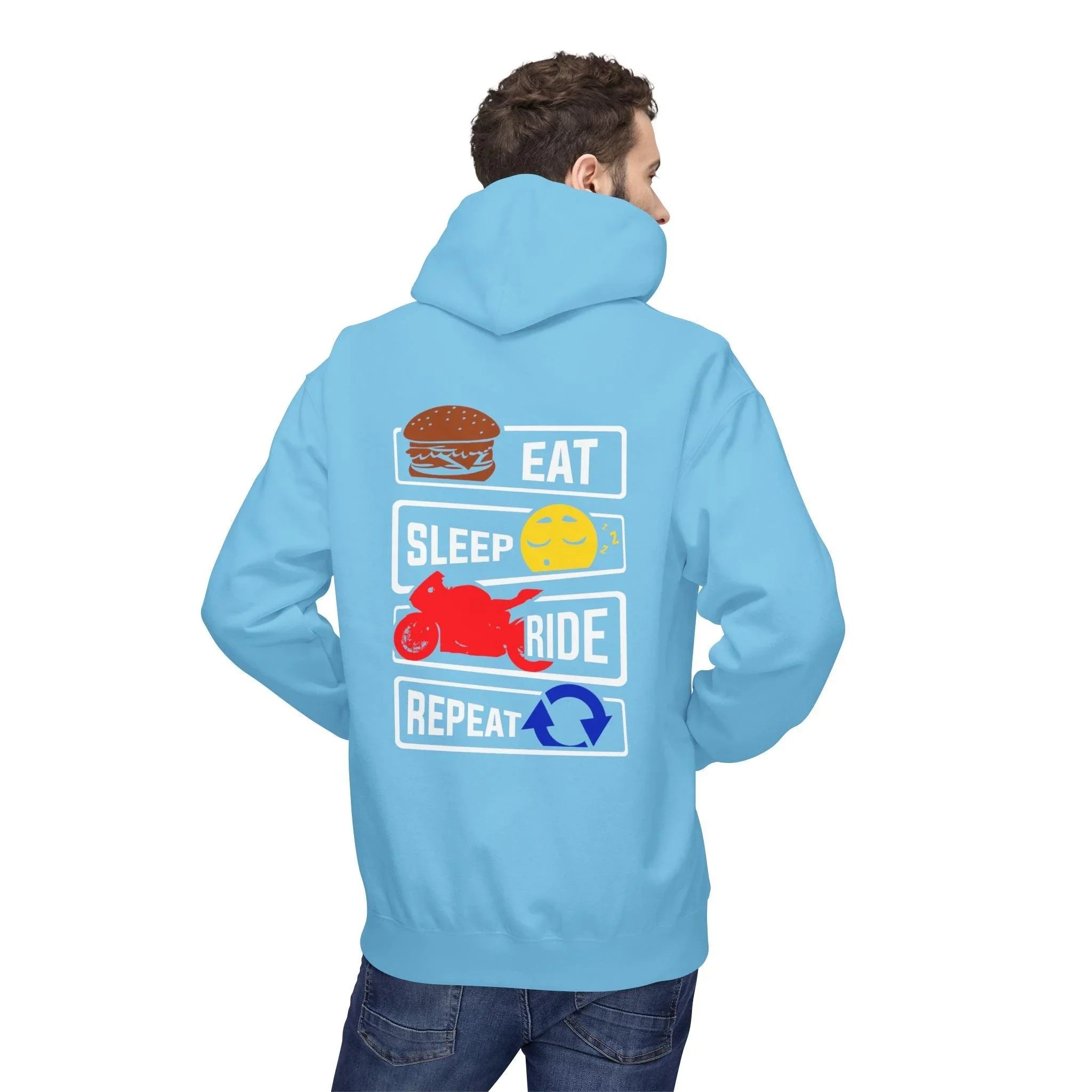 Ride in Style: Eat, Sleep, Repeat Premium Fleece Hoodie