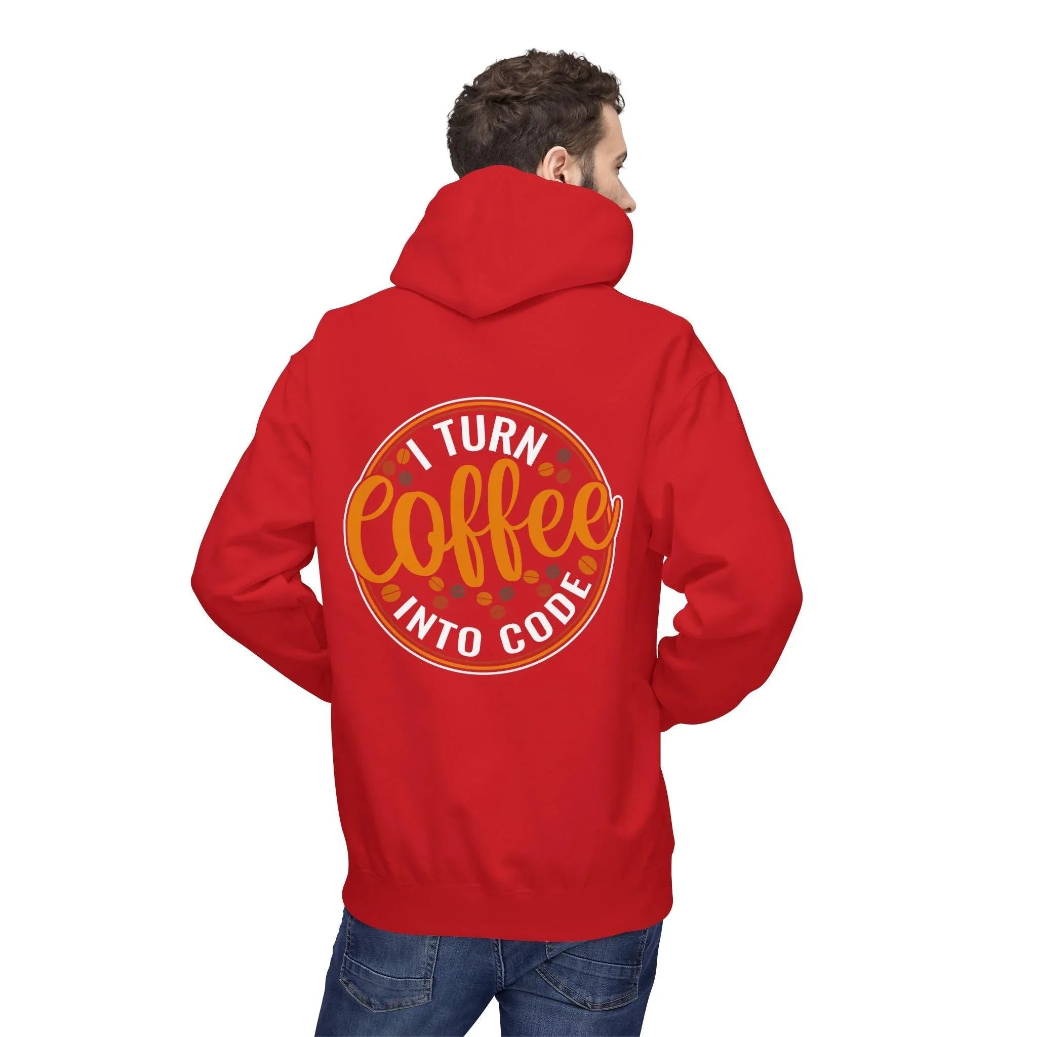 "I Turn Coffee Into Code" Cozy Hoodie for Coders and Tech Lovers