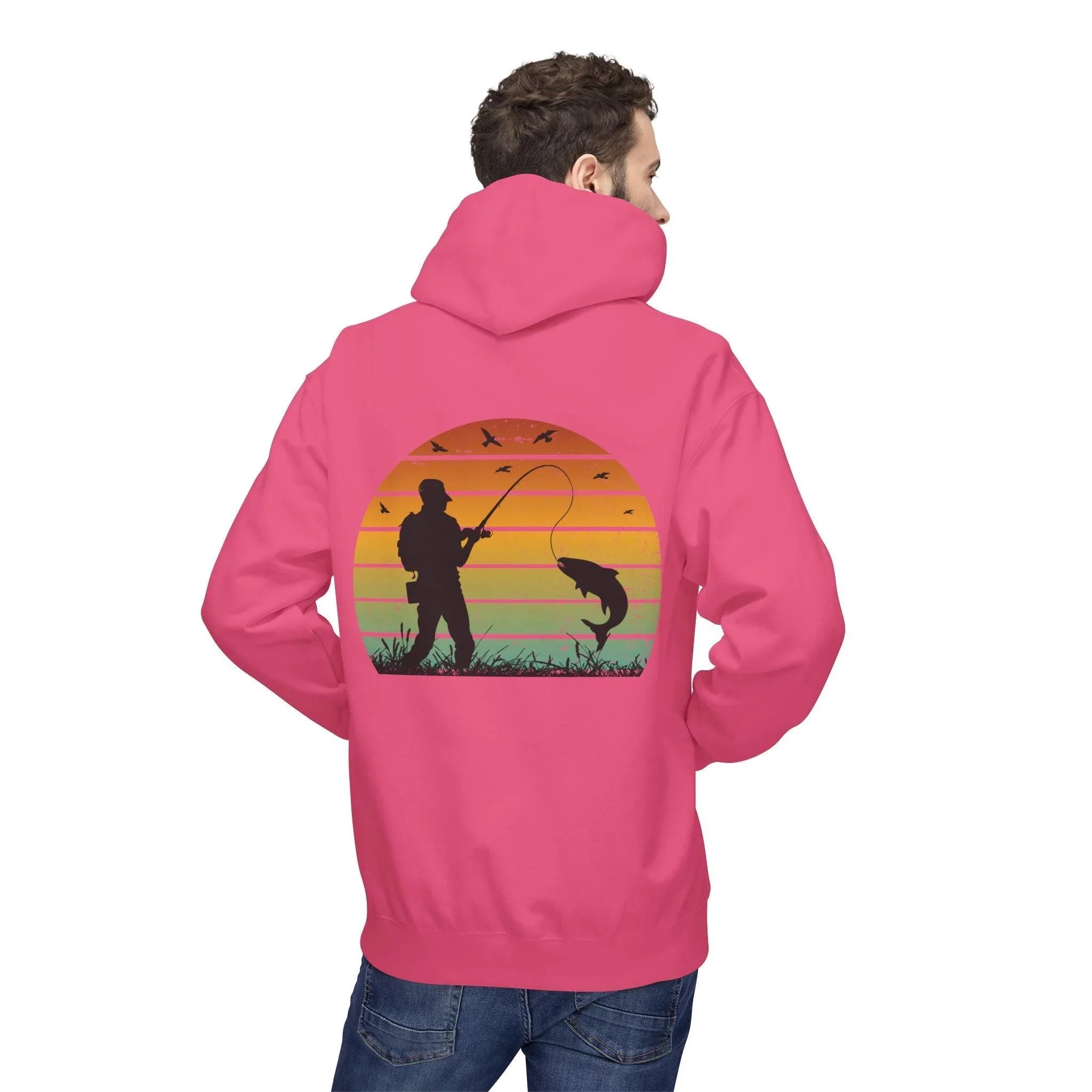 Ultimate Retro Fishing Fleece Hoodie for Comfort and Style