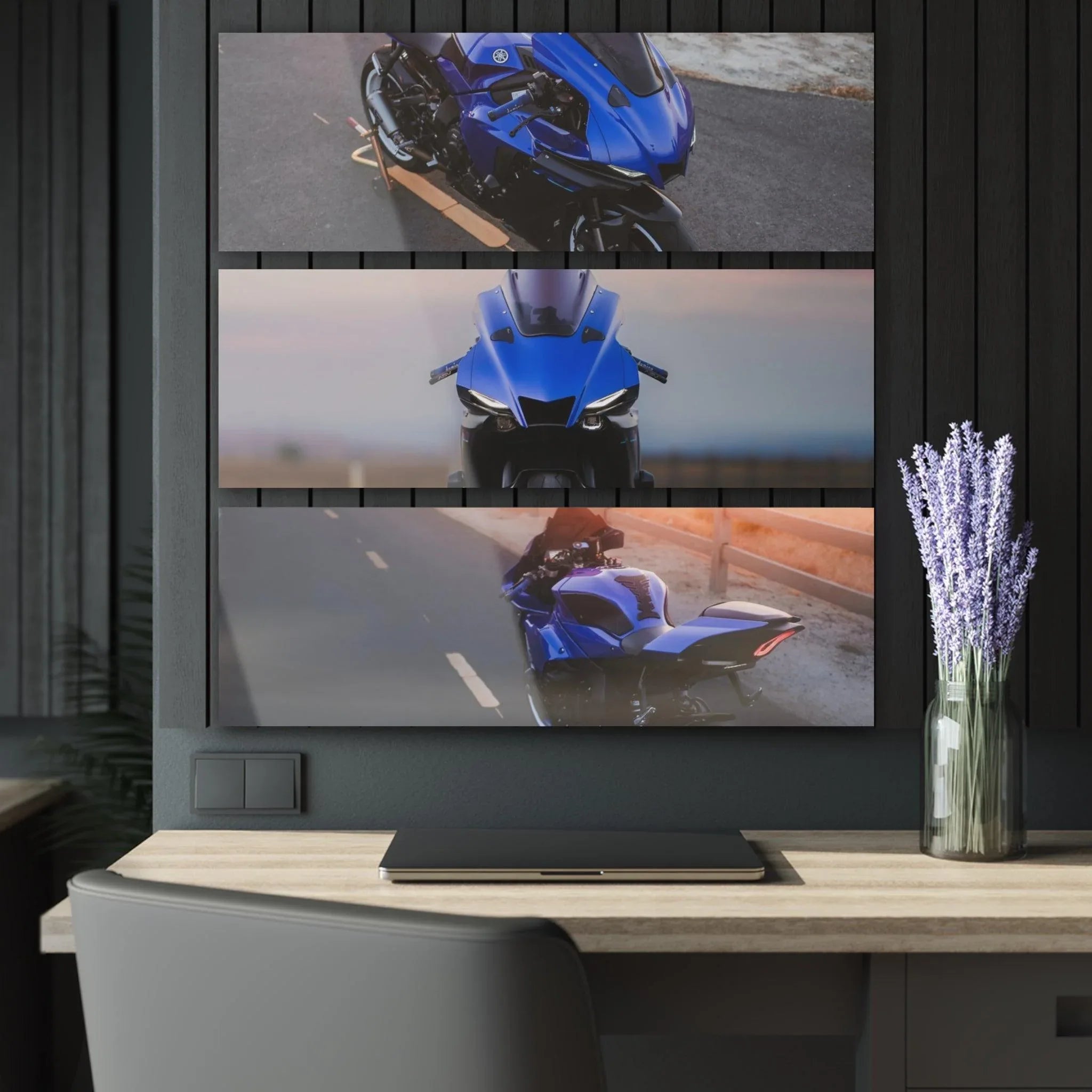 Yamaha R1 3-Piece Acrylic Wall Art #001 for Motorcycle Lovers