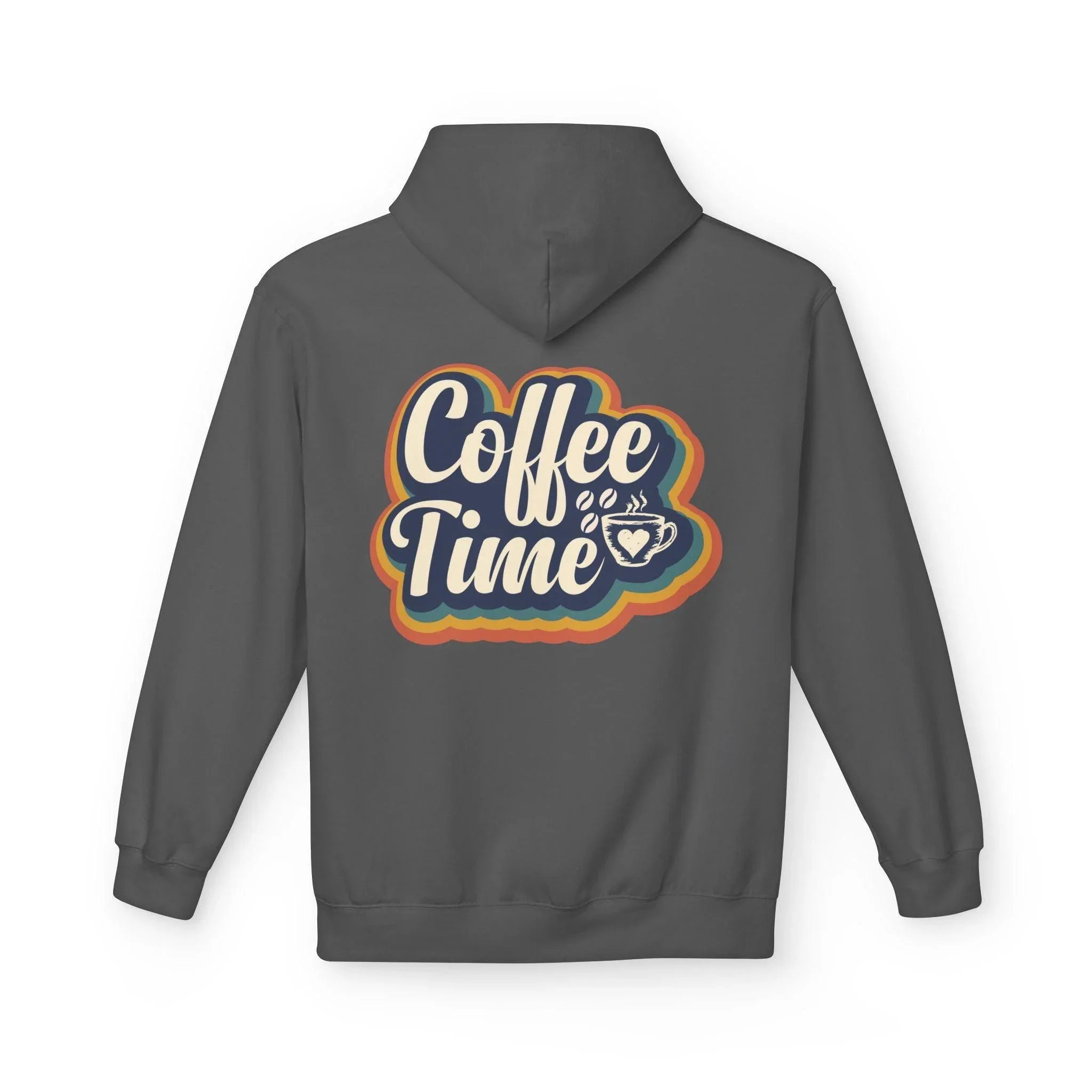Cozy 'Coffee Time' Fleece Hoodie for Trendy Style and Comfort