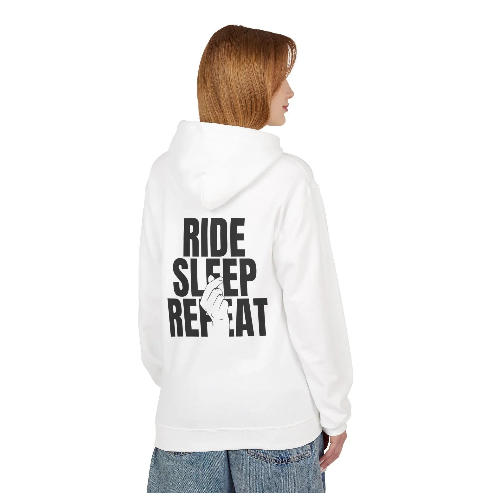 Cozy Comfort "Ride, Sleep, Repeat" Fleece Hoodie