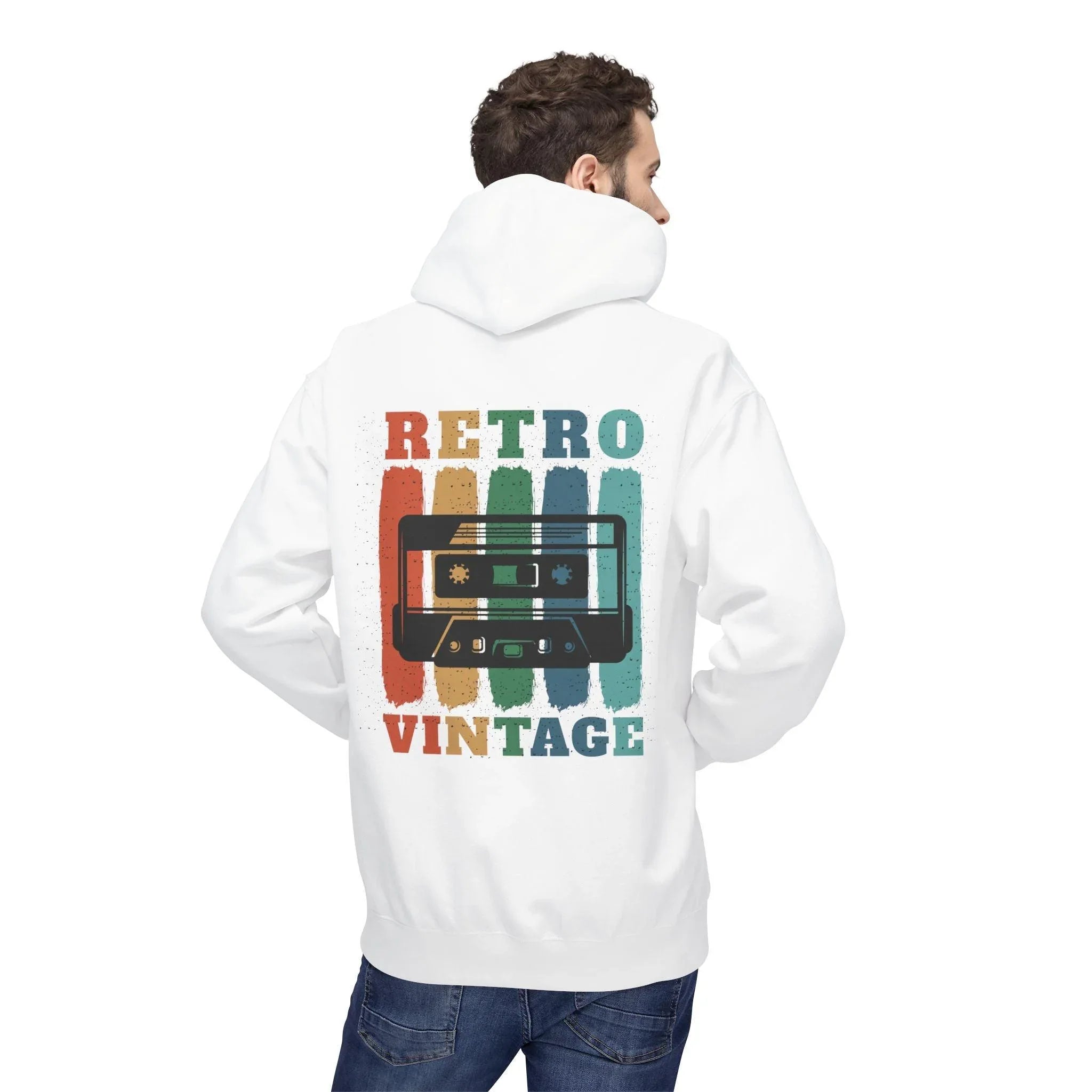 Cozy Retro Vibes: Premium Vintage Cassette Fleece Hoodie