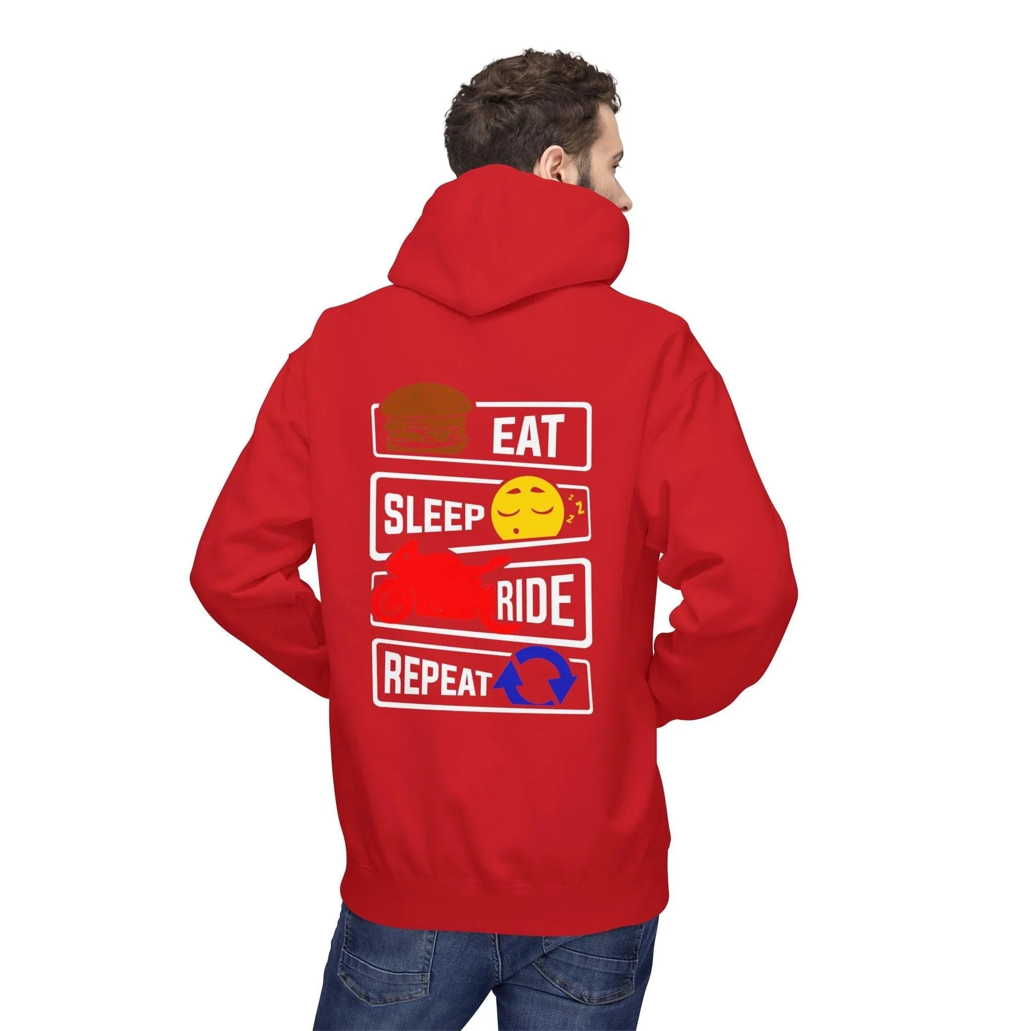 Ride in Style: Eat, Sleep, Repeat Premium Fleece Hoodie