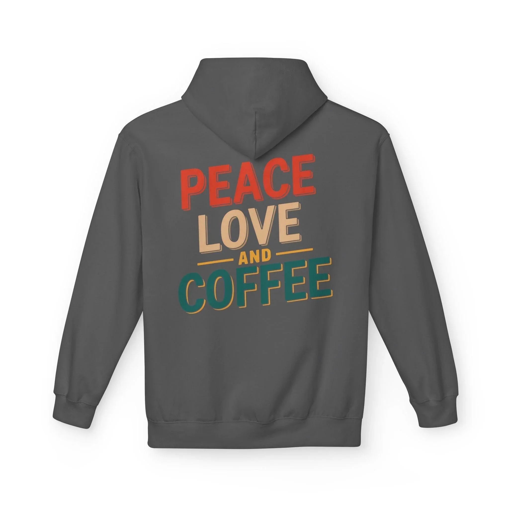 Cozy Coffee Vibes: Ultimate Peace, Love & Comfort Fleece Hoodie