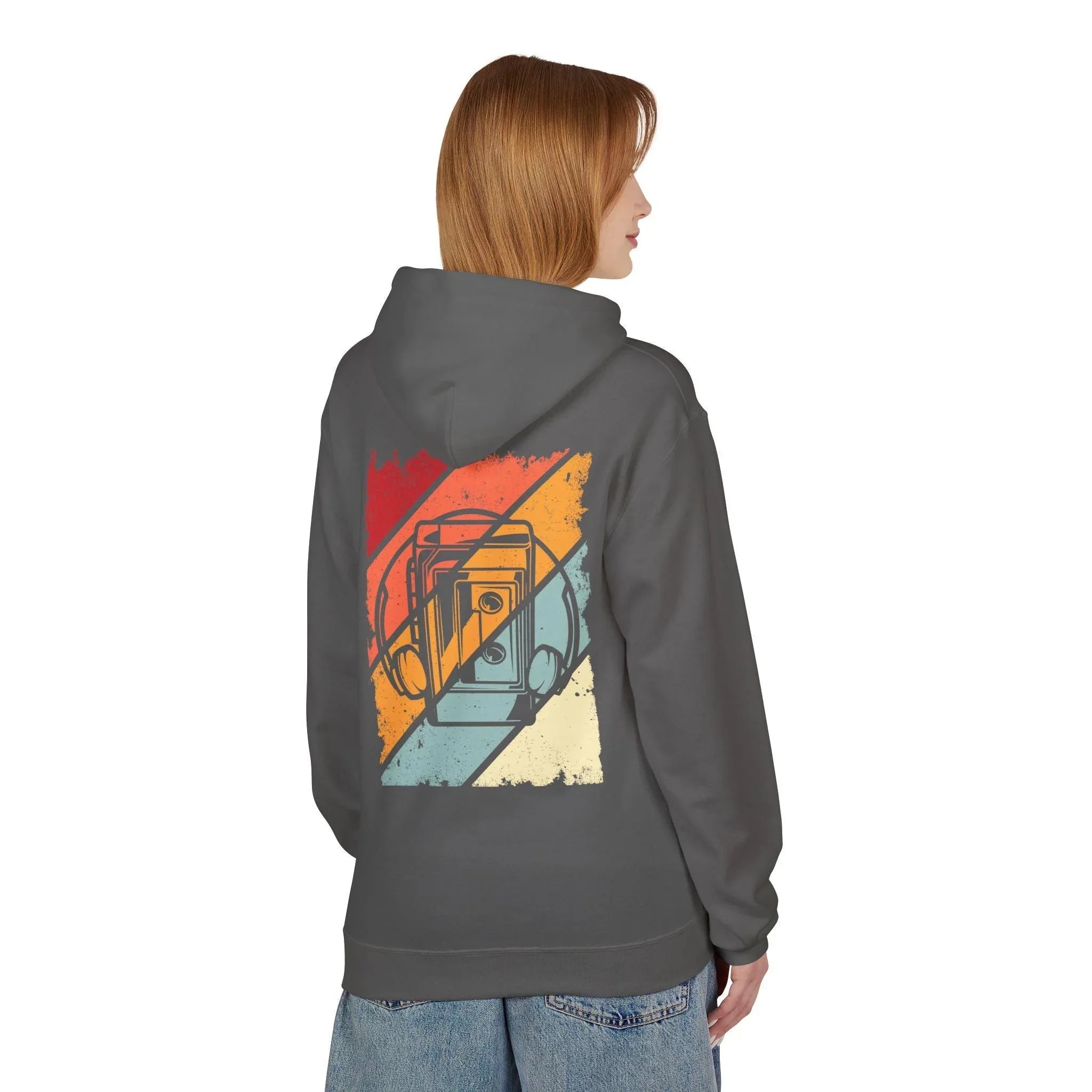 Cozy Vintage Walkman Fleece Hoodie - Stylish Comfort for Cold Days
