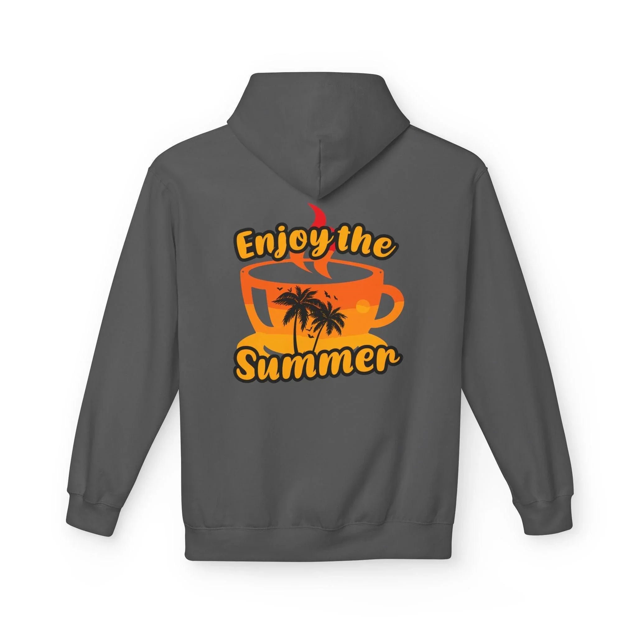 Cozy "Summer Vibes" Coffee Fleece Hoodie for Ultimate Comfort and Style