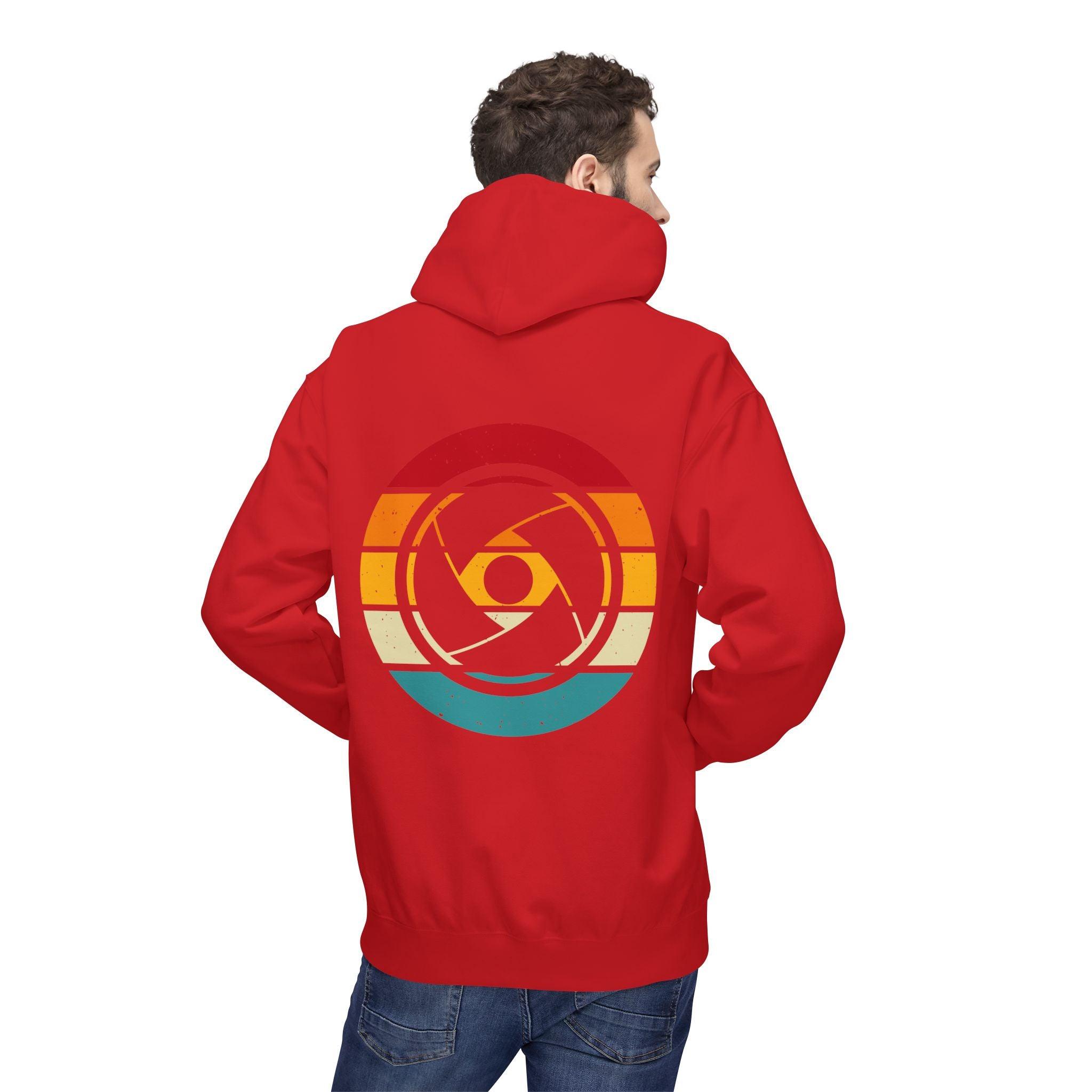 Cozy Photographer's Hoodie with Retro Aperture Design for Creative Souls