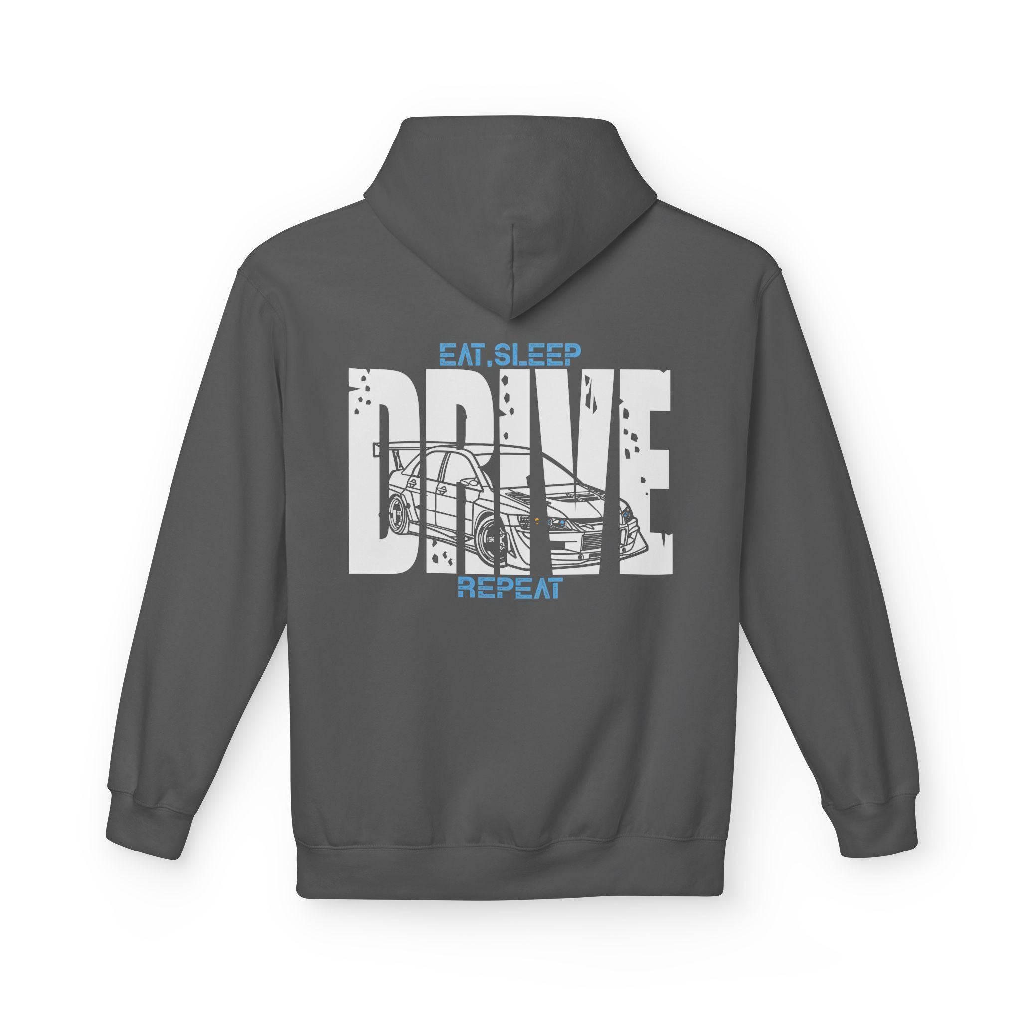 Widebody Mitsubishi Evo 9 DRIVE Fleece Hoodie for Automotive Enthusiasts