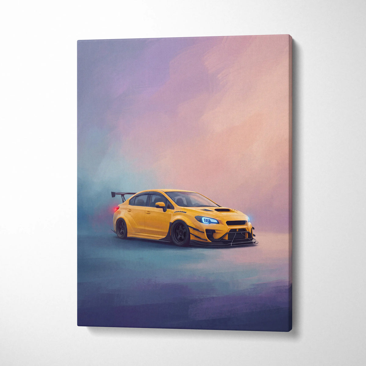 Subaru WRX STI Inspired Canvas Art, Rally Car Wall Decor for Garage