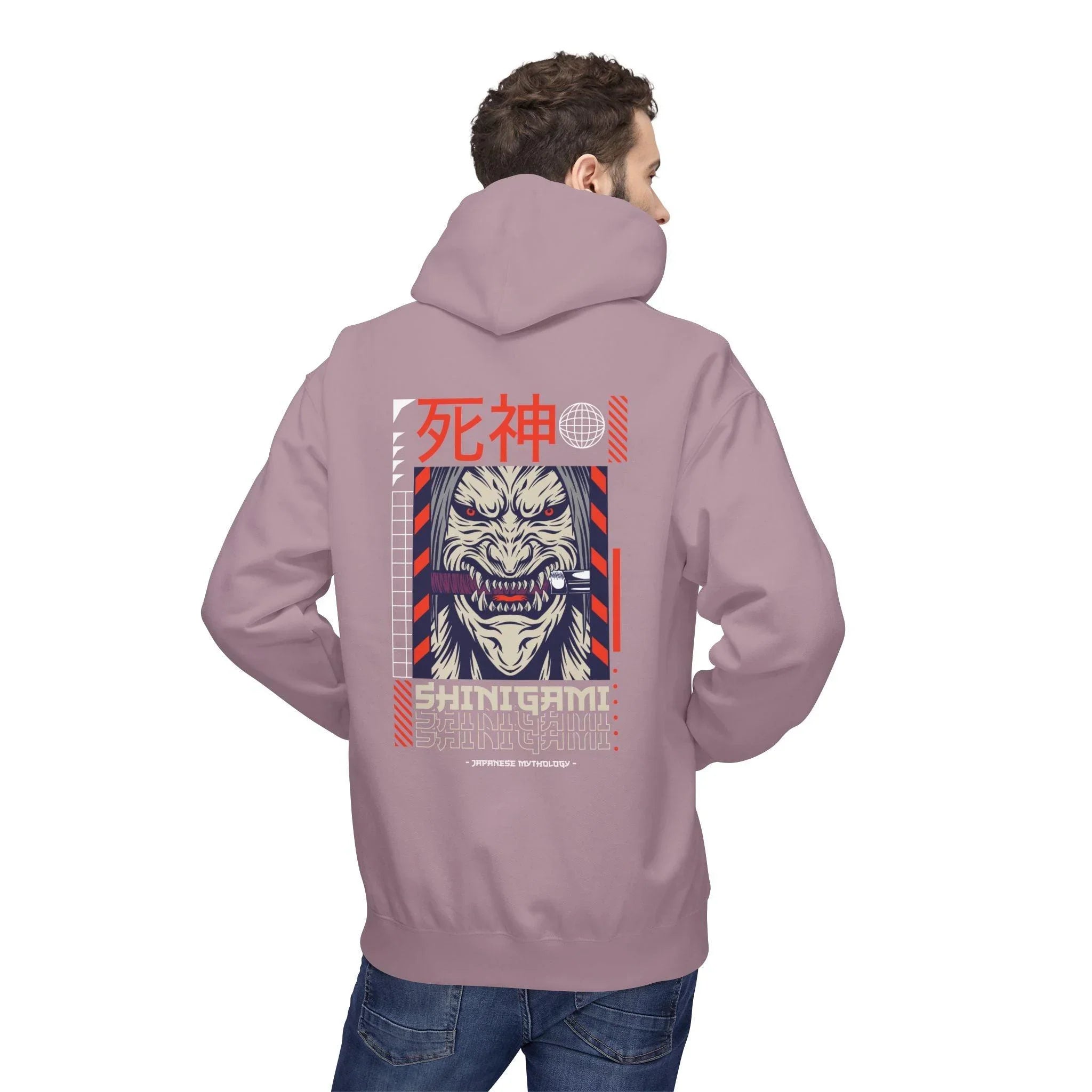 Shinigami-Inspired Japanese Streetwear Fleece Hoodie - Comfort Meets Cultural Style