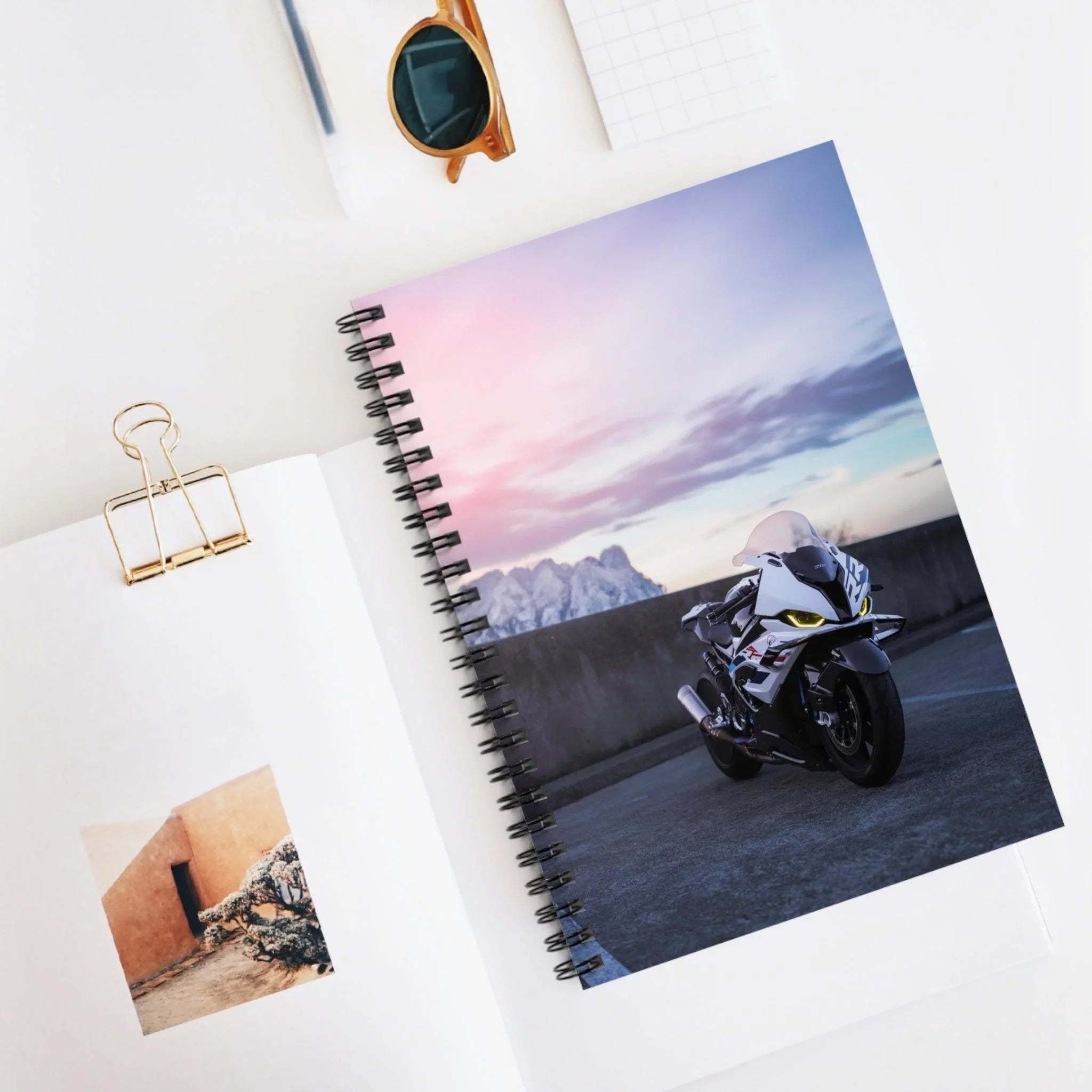 BMW S1000RR Drag Spec Motorcycle Spiral Notebook #006 - Throttle Designs