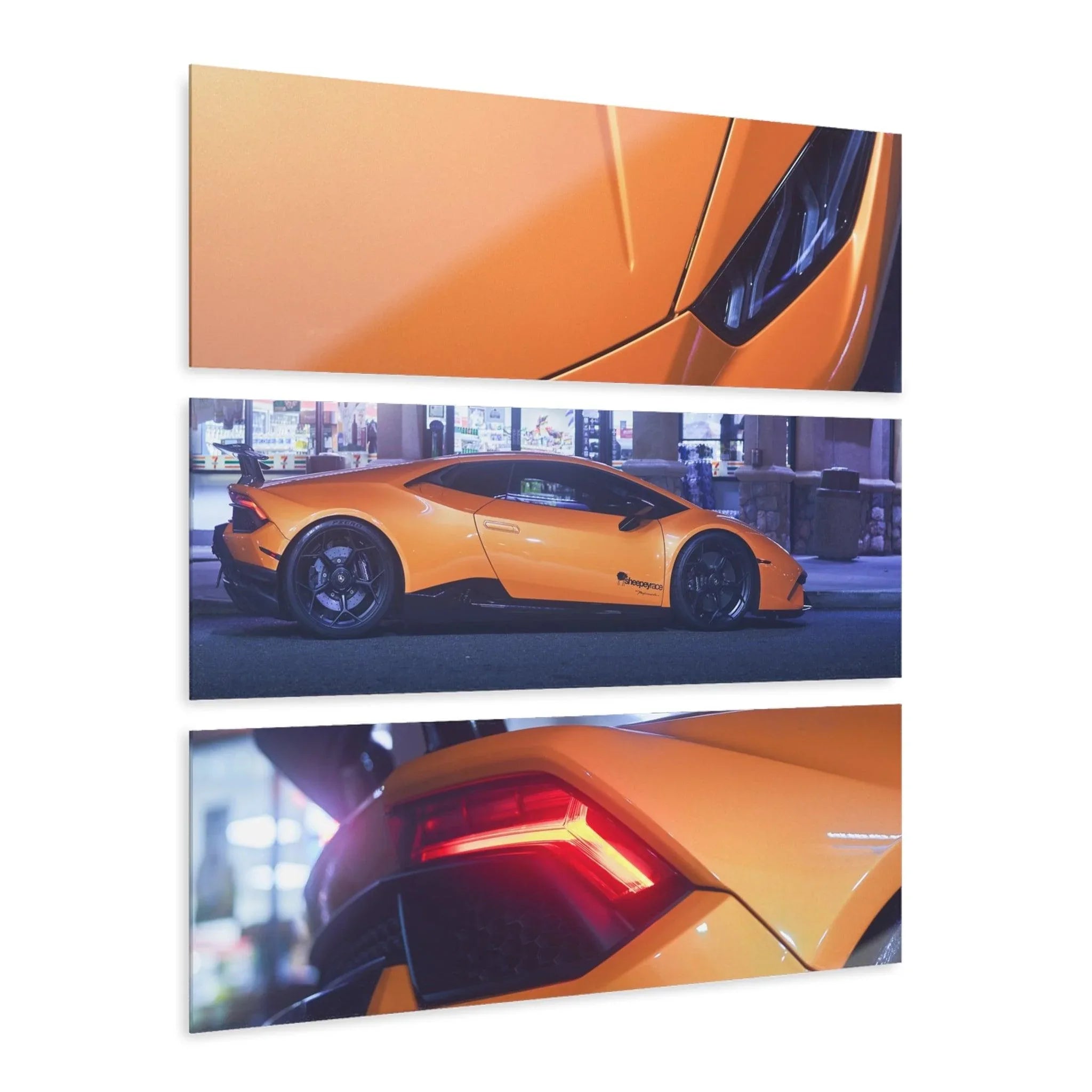 Lamborghini Huracan 3-Piece Acrylic Wall Art #004 for Decor