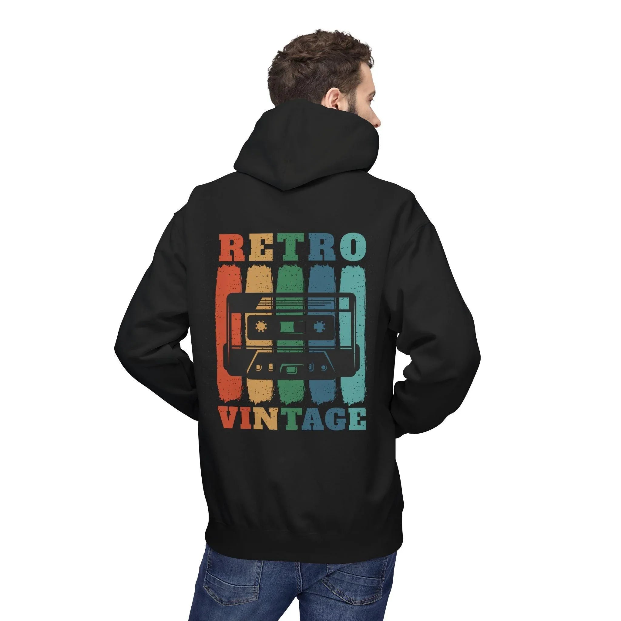 Cozy Retro Vibes: Premium Vintage Cassette Fleece Hoodie