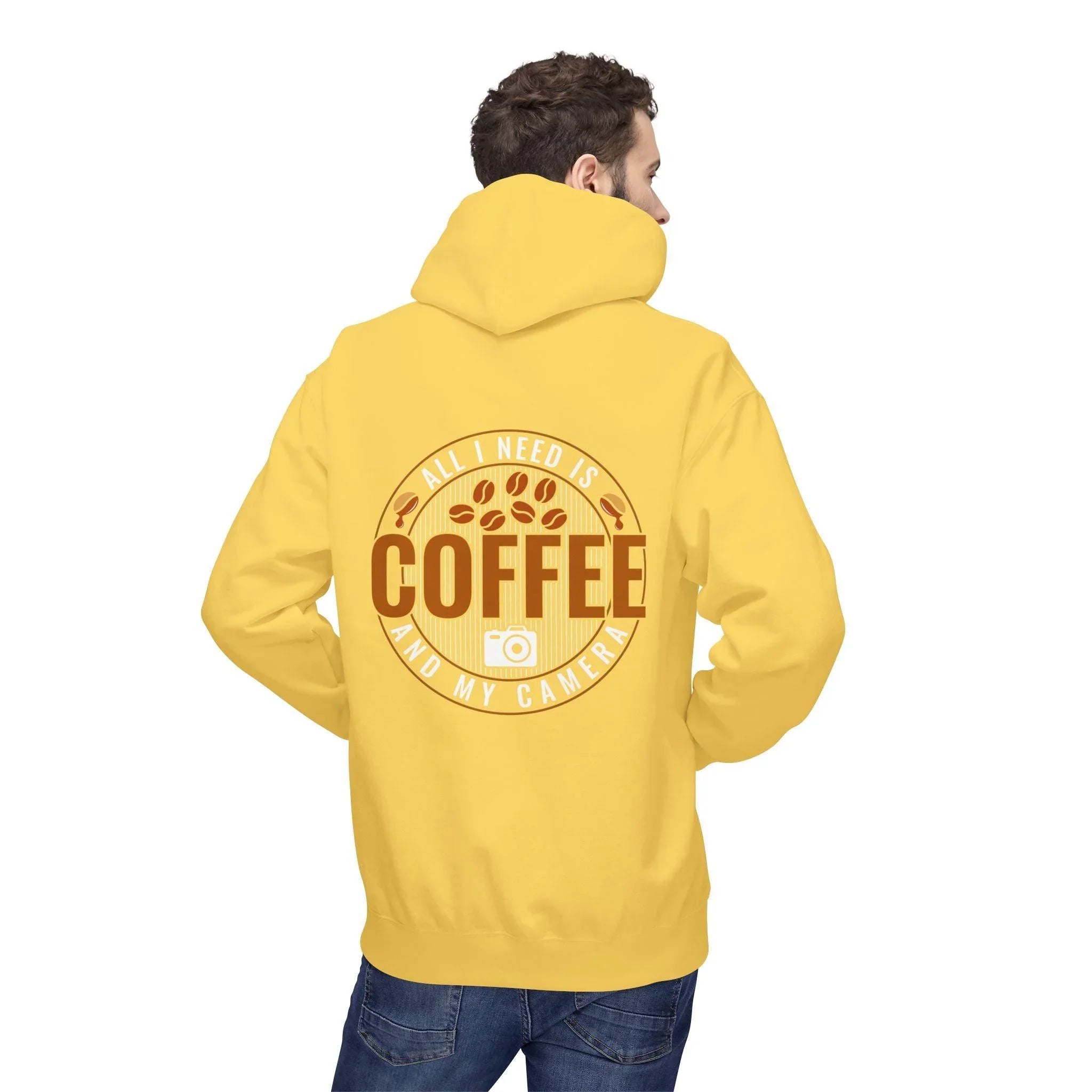 Cozy Photographer's Dream: 'All I Need is My Coffee' Fleece Hoodie