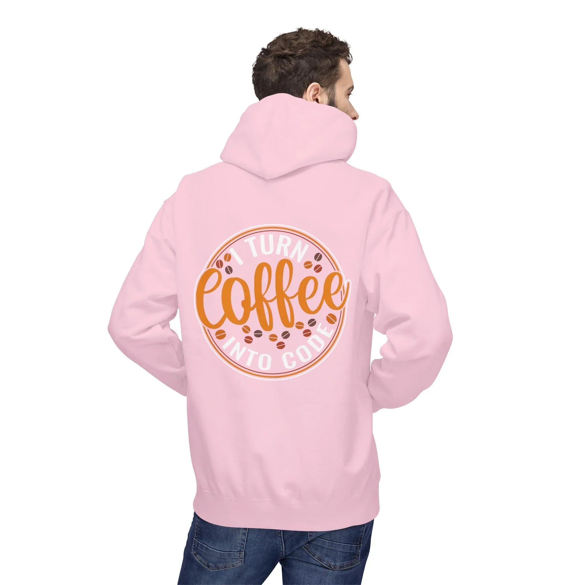 "I Turn Coffee Into Code" Cozy Hoodie for Coders and Tech Lovers
