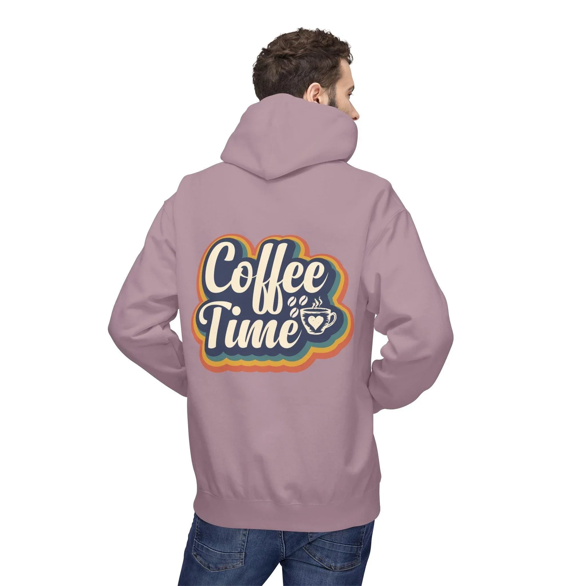 Cozy 'Coffee Time' Fleece Hoodie for Trendy Style and Comfort