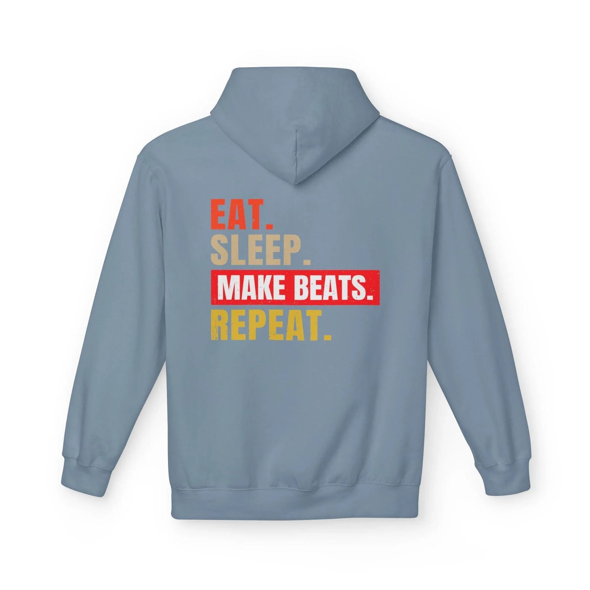 Cozy Music Producer Hoodie: 'Eat. Sleep. Make Beats. Repeat' Fleece Design