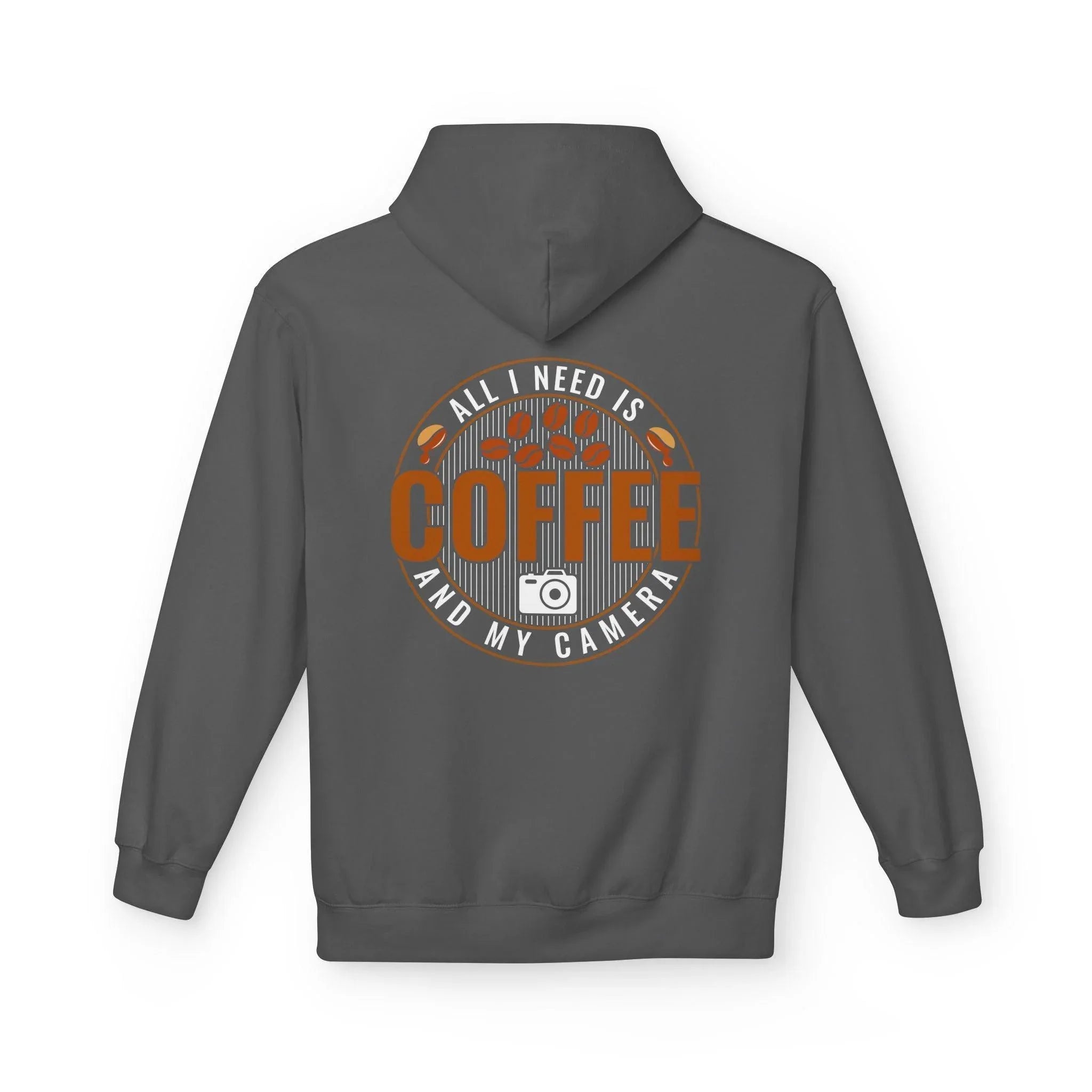 Cozy Photographer's Dream: 'All I Need is My Coffee' Fleece Hoodie