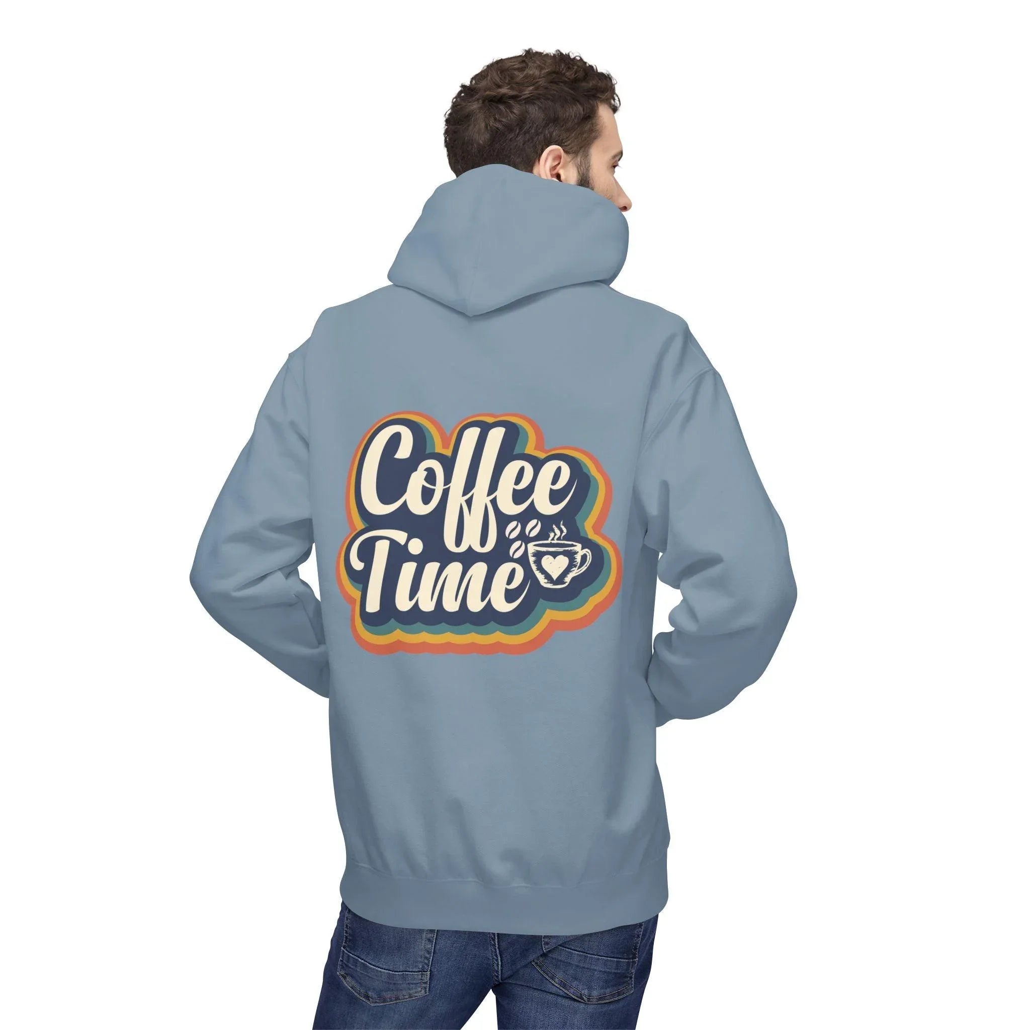 Cozy 'Coffee Time' Fleece Hoodie for Trendy Style and Comfort