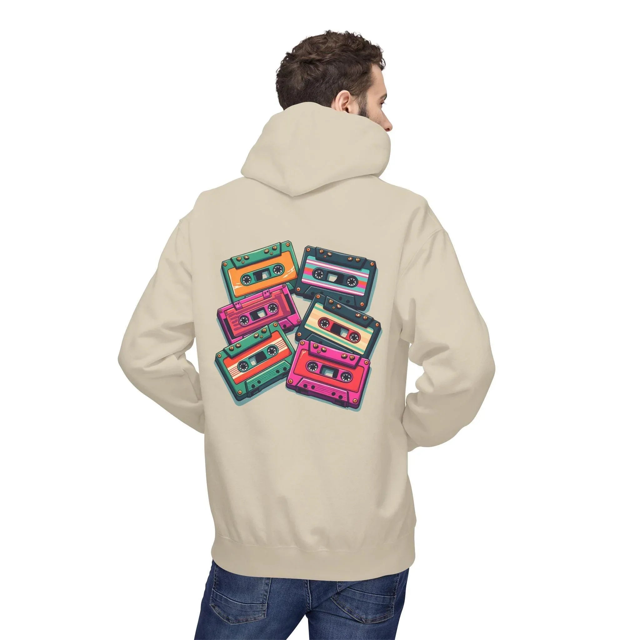 Nostalgic Cassette Tapes Cozy Fleece Hoodie for Ultimate Comfort