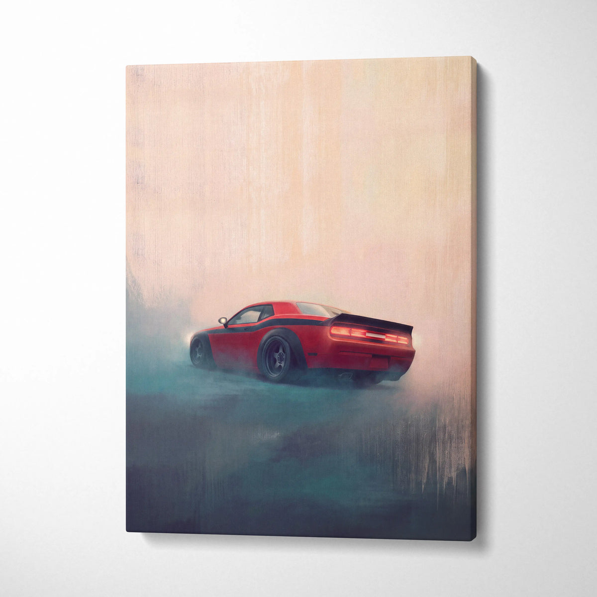 Dodge Challenger Inspired Automotive Canvas Art, Widebody Muscle Car Decor for Bedroom