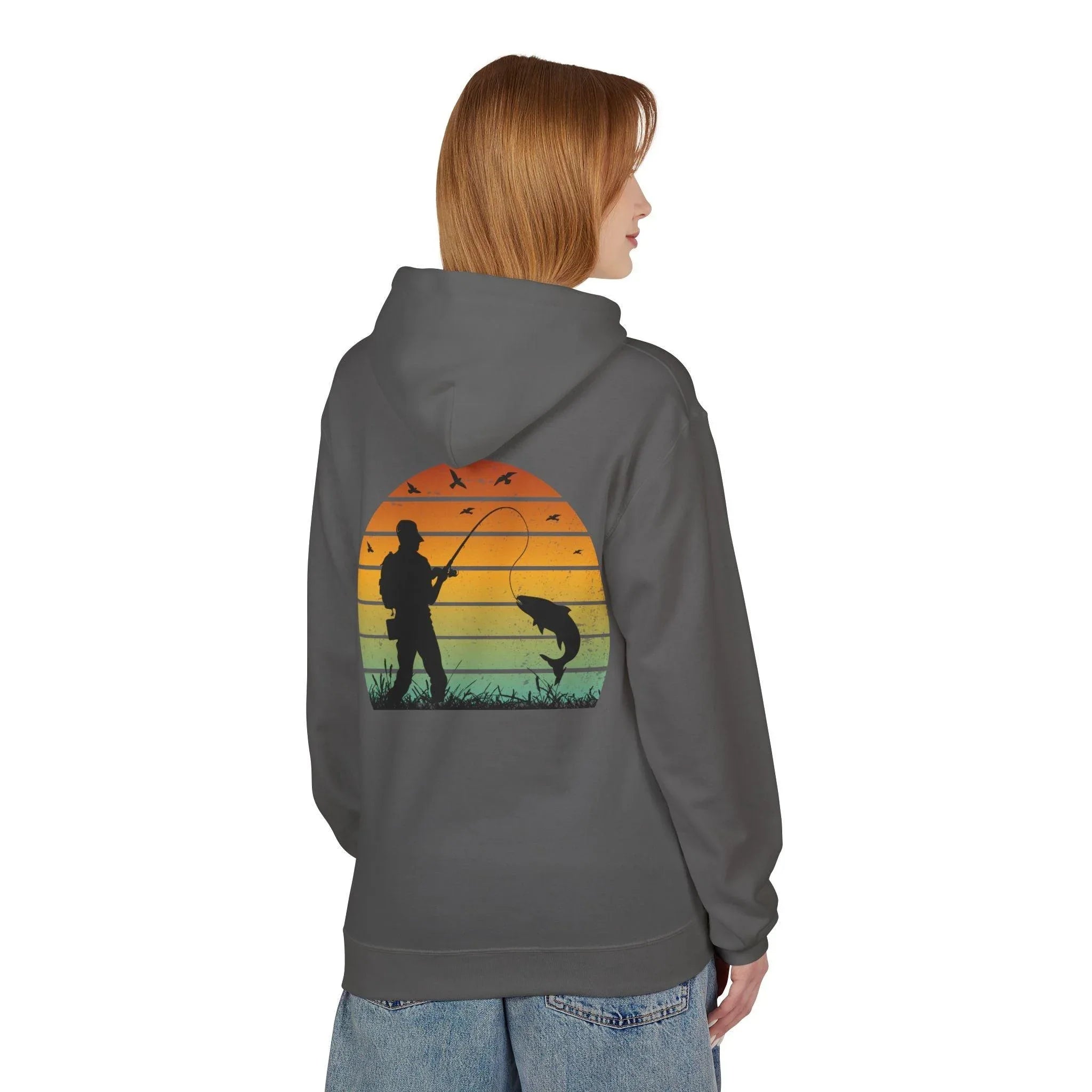 Ultimate Retro Fishing Fleece Hoodie for Comfort and Style