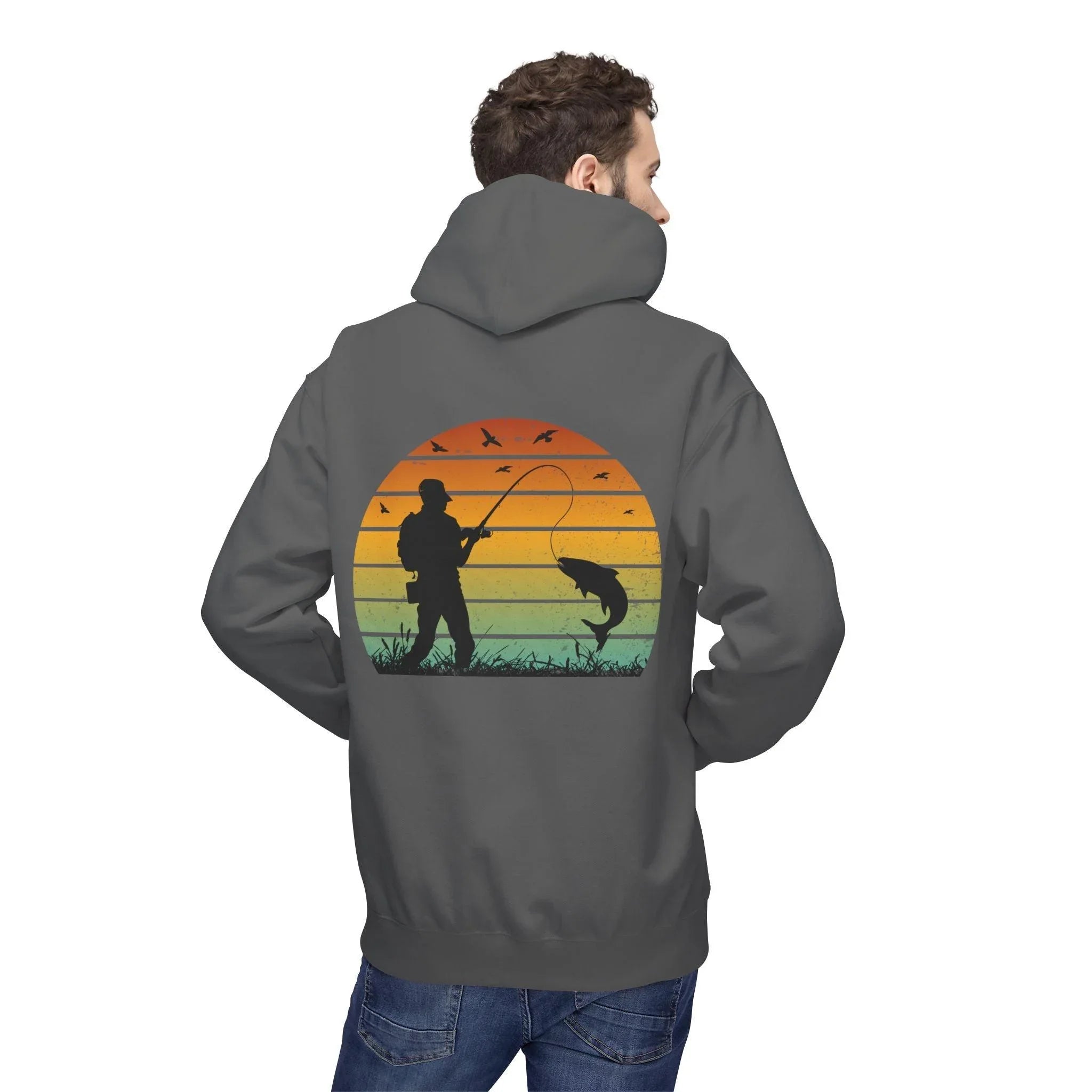 Ultimate Retro Fishing Fleece Hoodie for Comfort and Style