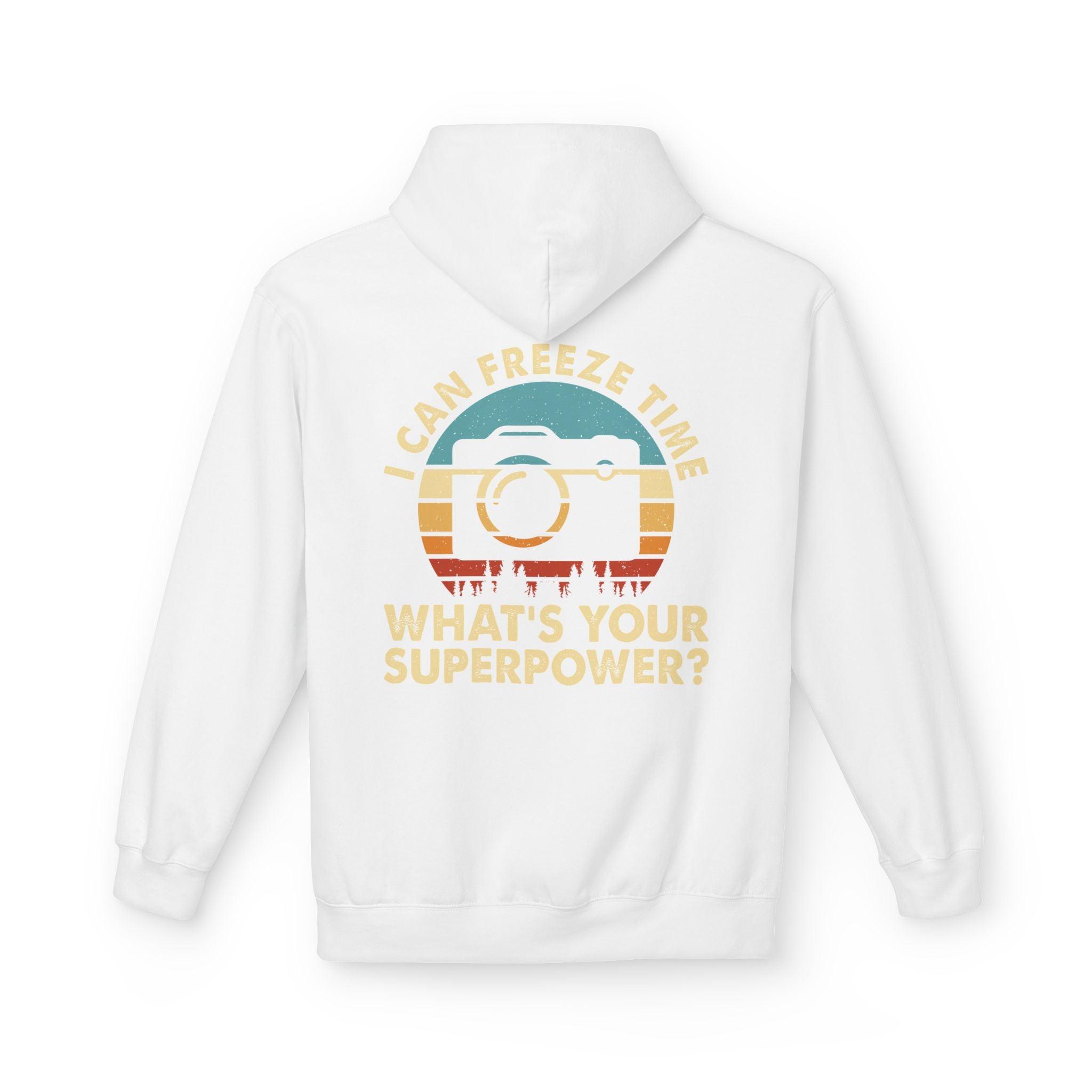 "I Can Freeze Time" Cozy Photographer's Fleece Hoodie - Perfect for Creative Souls!