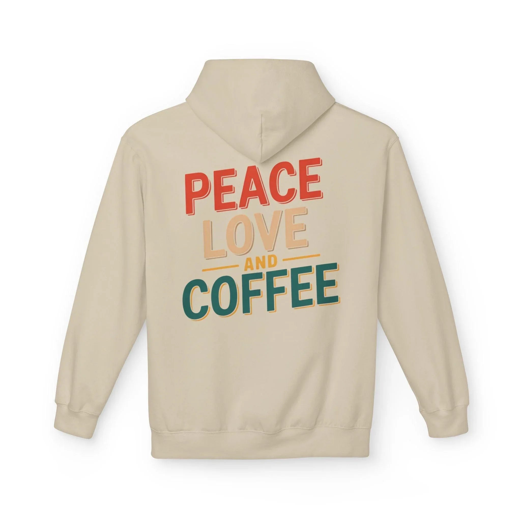 Cozy Coffee Vibes: Ultimate Peace, Love & Comfort Fleece Hoodie