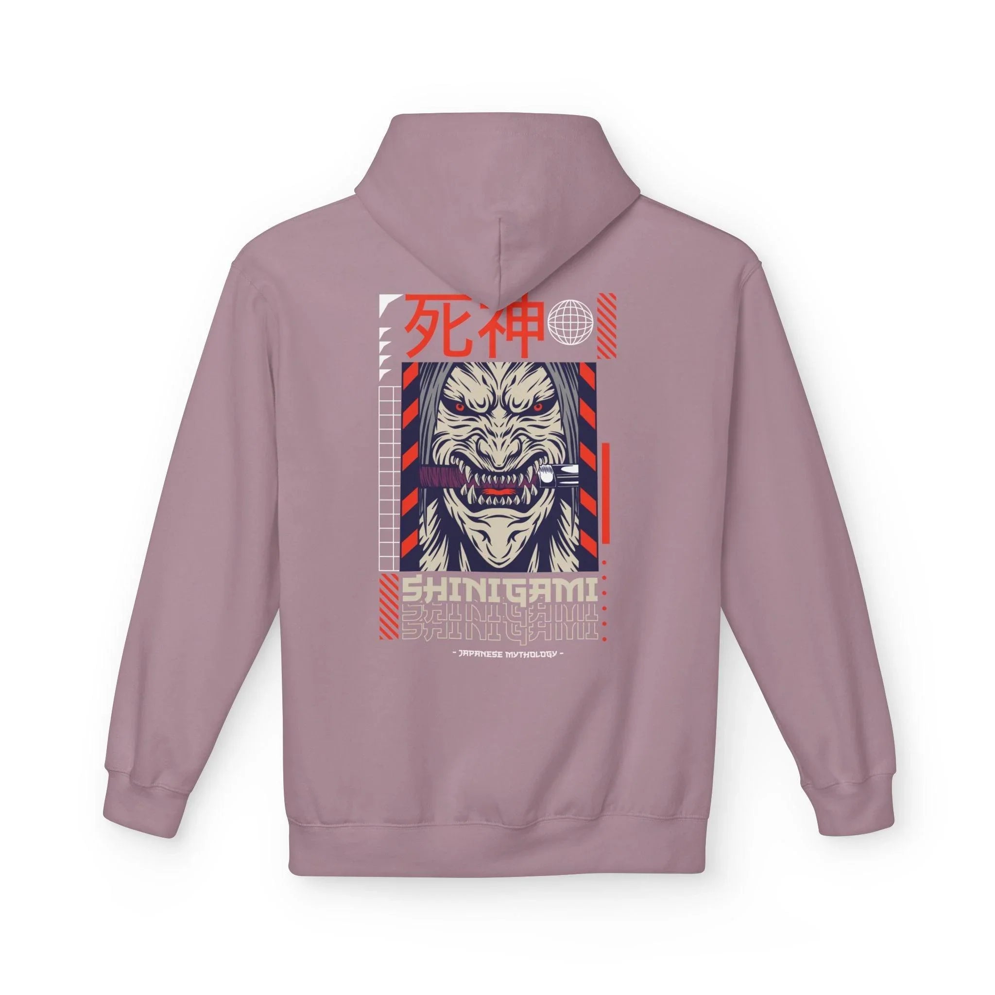 Shinigami-Inspired Japanese Streetwear Fleece Hoodie - Comfort Meets Cultural Style