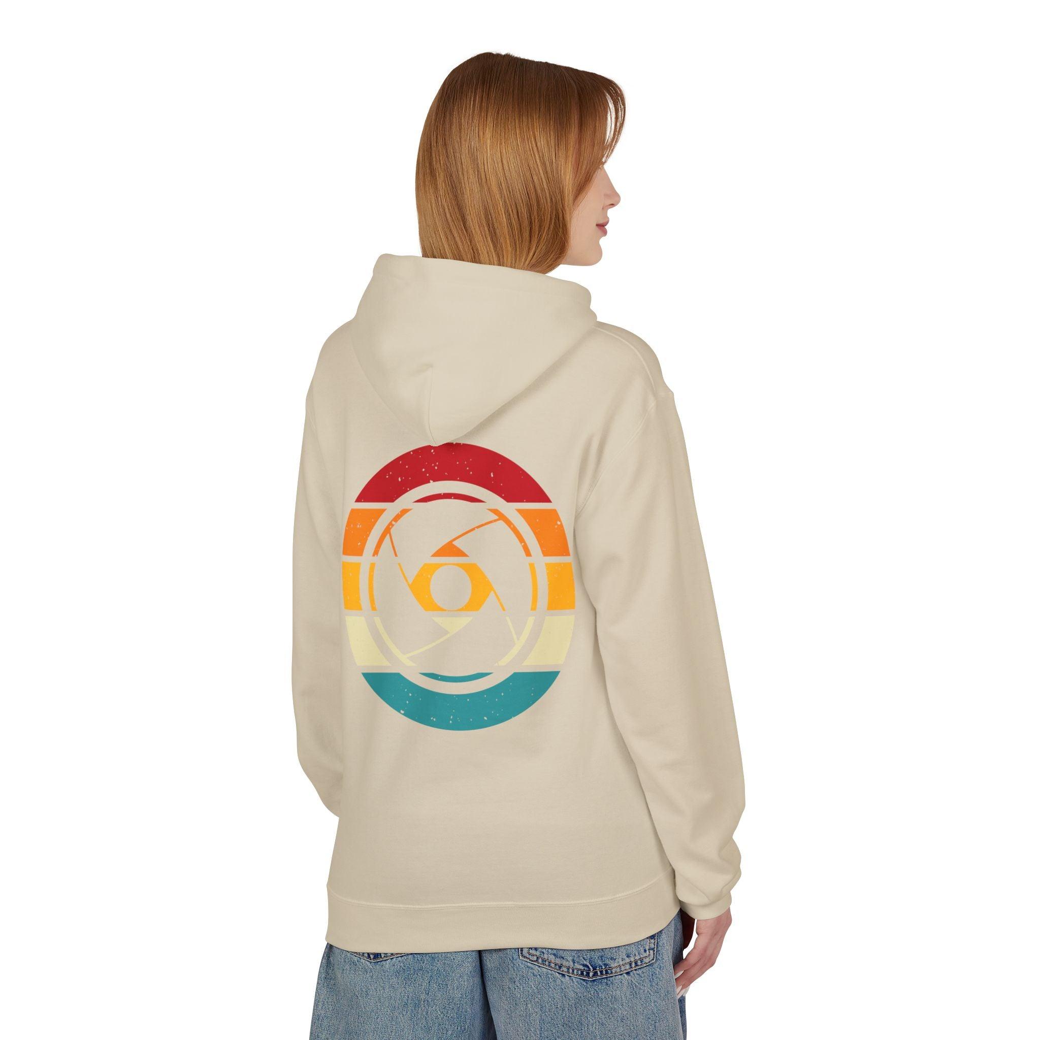 Cozy Photographer's Hoodie with Retro Aperture Design for Creative Souls