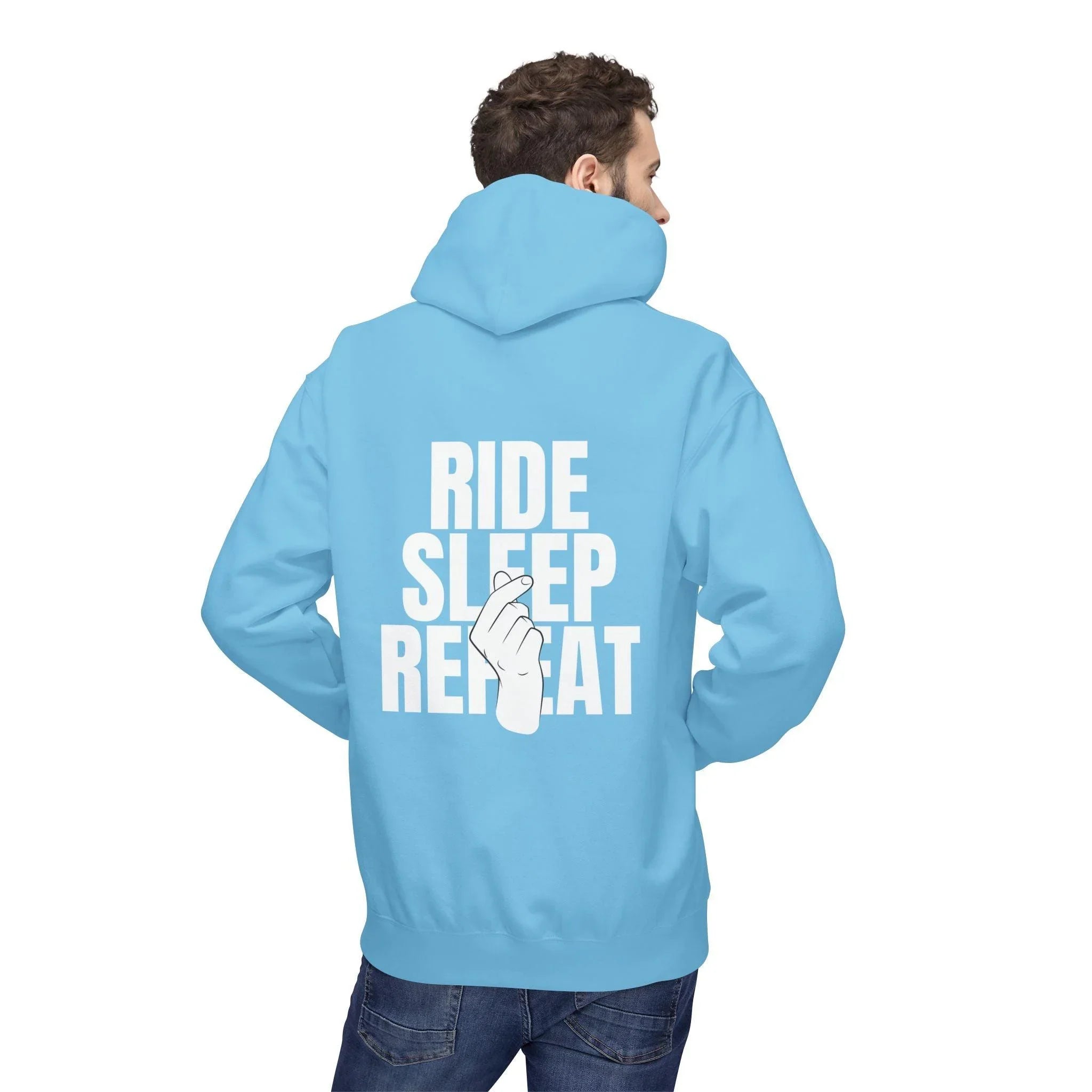 Cozy Comfort "Ride, Sleep, Repeat" Fleece Hoodie