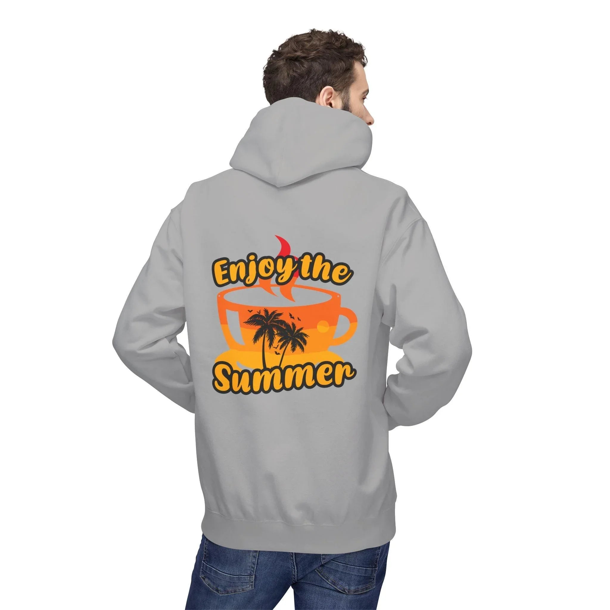 Cozy "Summer Vibes" Coffee Fleece Hoodie for Ultimate Comfort and Style